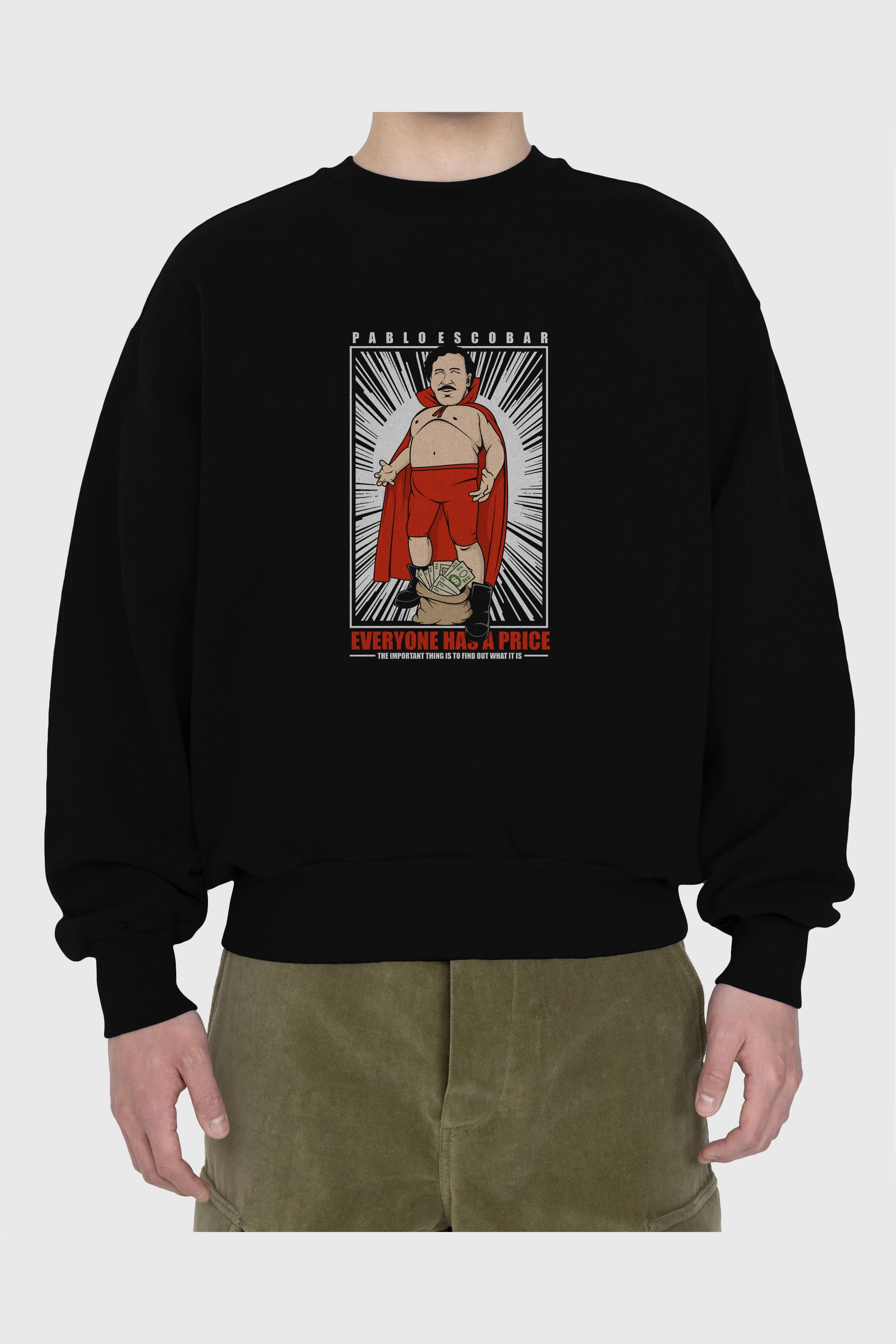 Pablo Escobar Luchador Ön Baskılı Oversize Sweatshirt Erkek Kadın Unisex