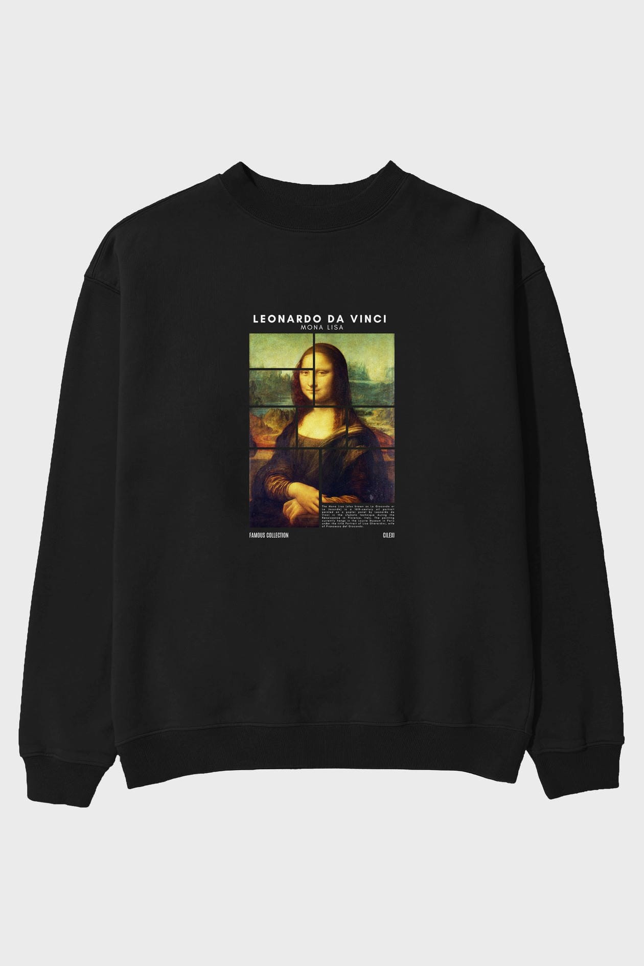 Leonardo Da Vinci Mona Lisa ön Baskılı Oversize Sweatshirt Erkek Kadın Unisex