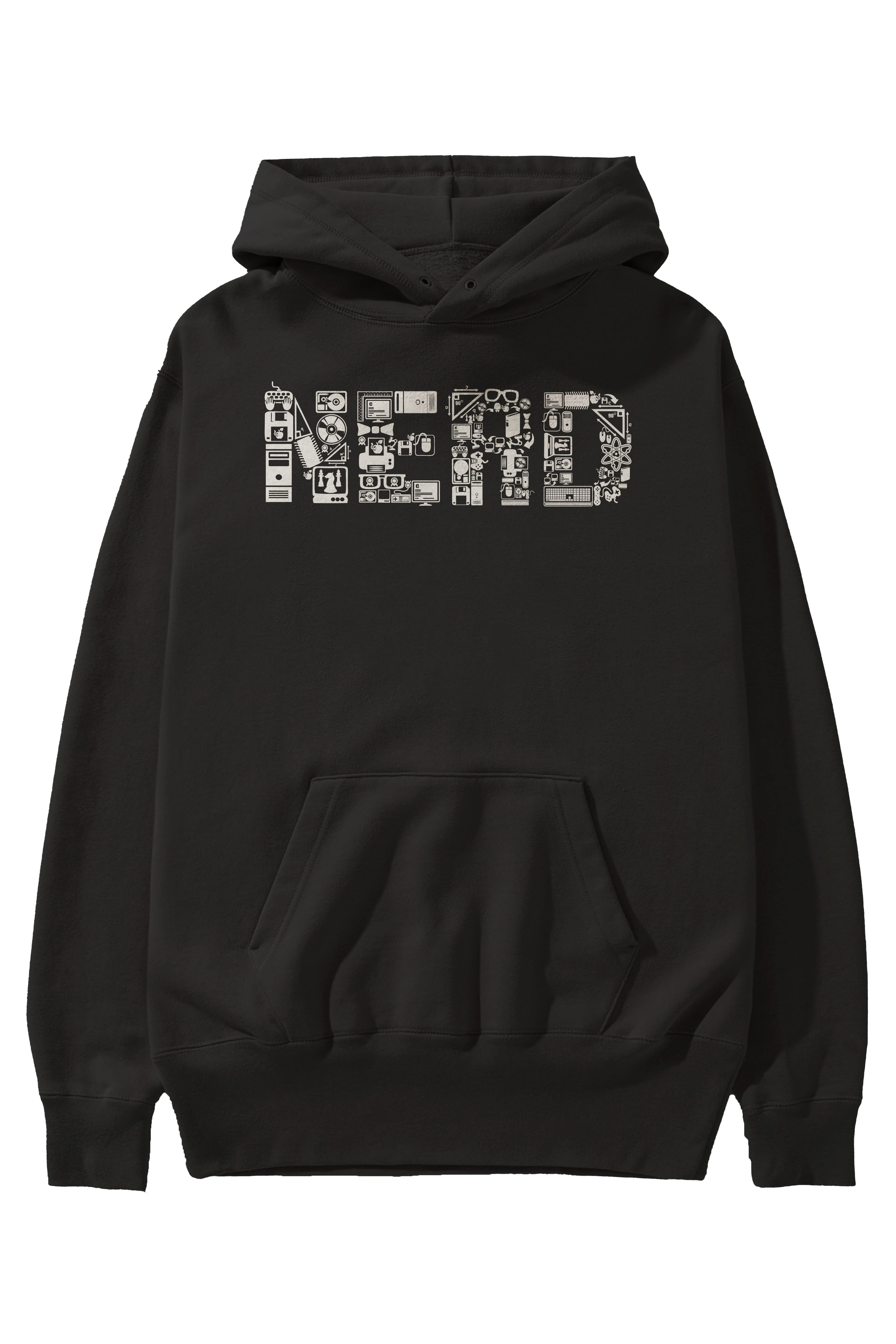 NERD Ön Baskılı Hoodie Oversize Kapüşonlu Sweatshirt Erkek Kadın Unisex