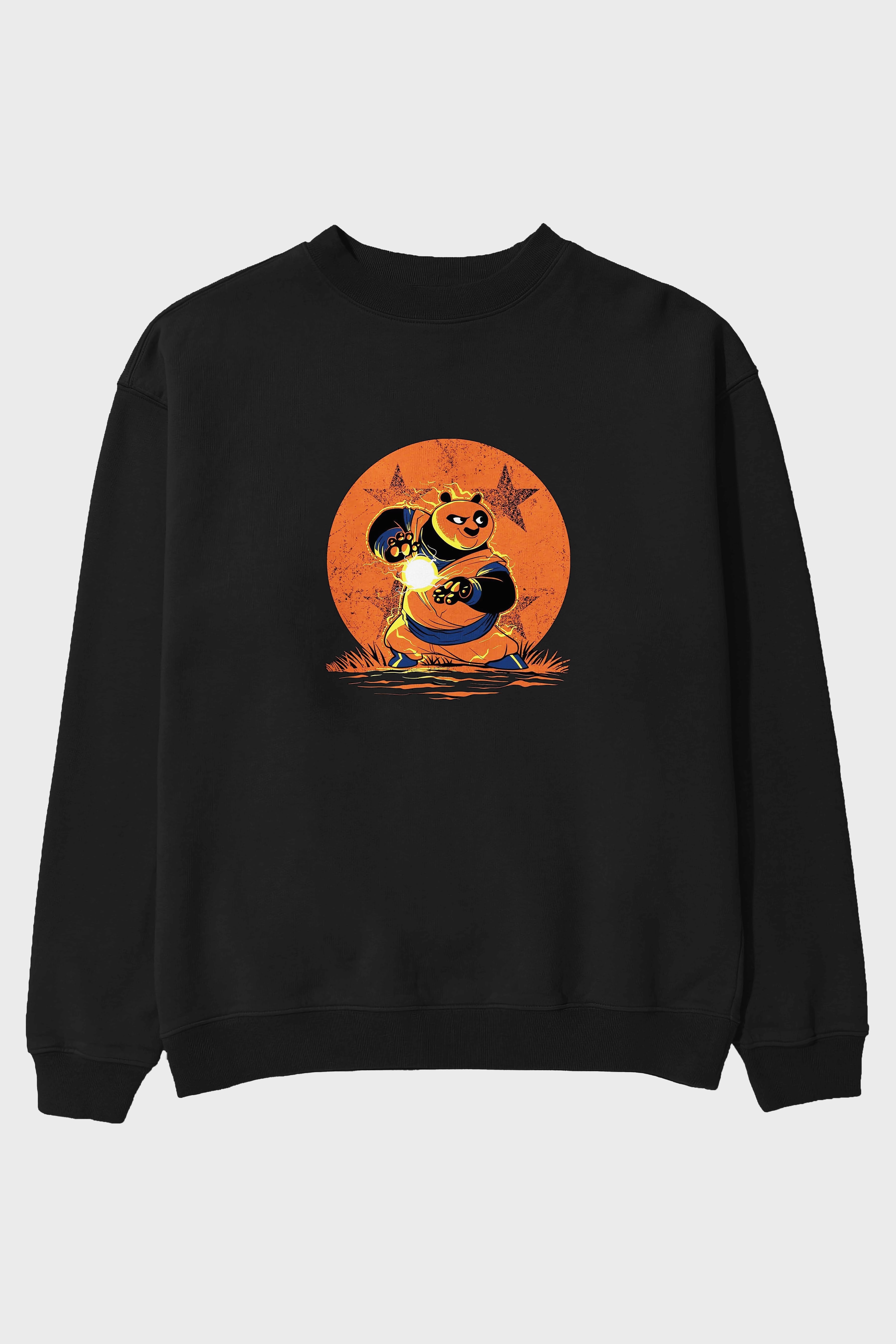Kung Fu Panda Ön Baskılı Oversize Sweatshirt Erkek Kadın Unisex