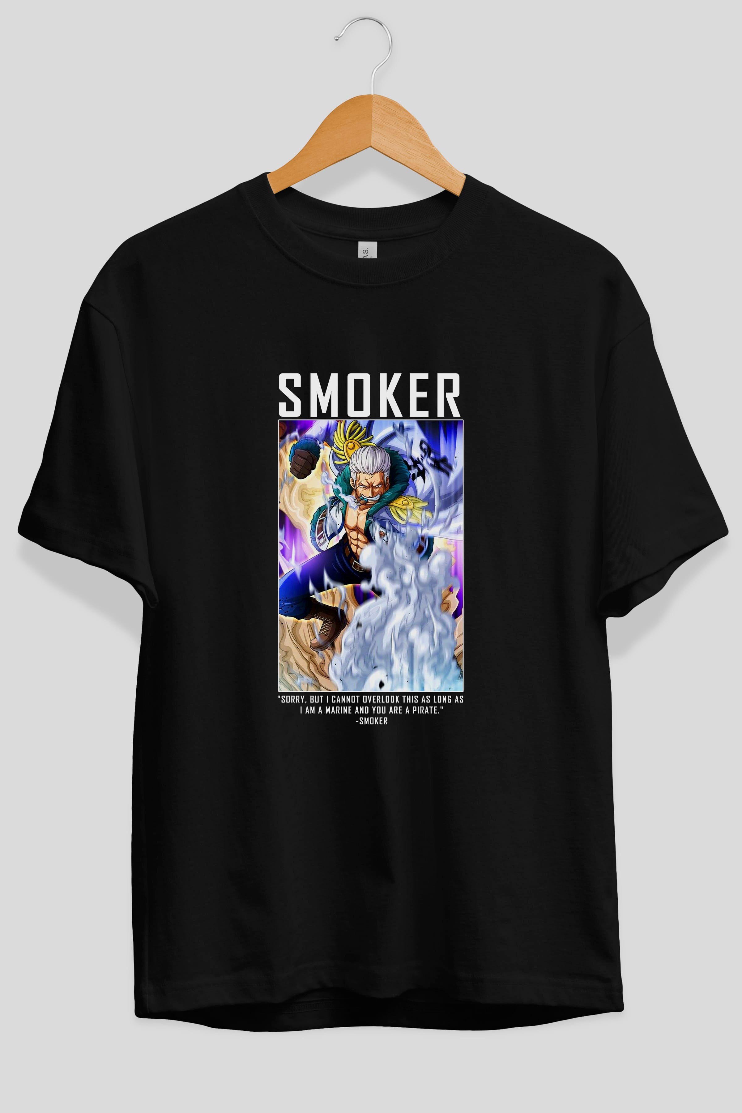 Smoker Anime Ön Baskılı Oversize t-shirt Erkek Kadın Unisex