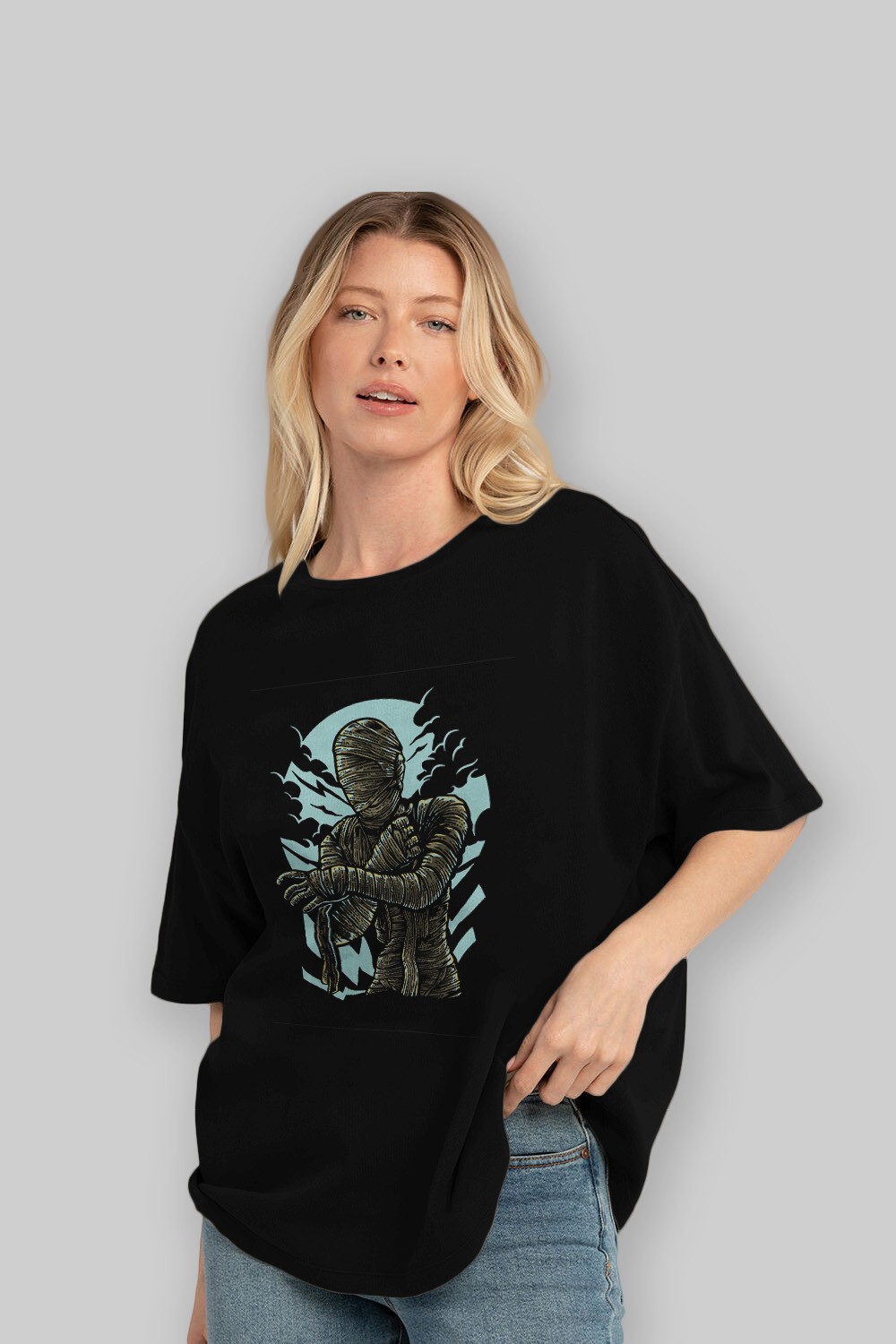 The Mummy Ön Baskılı Oversize t-shirt Erkek Kadın Unisex %100 Pamuk tişort