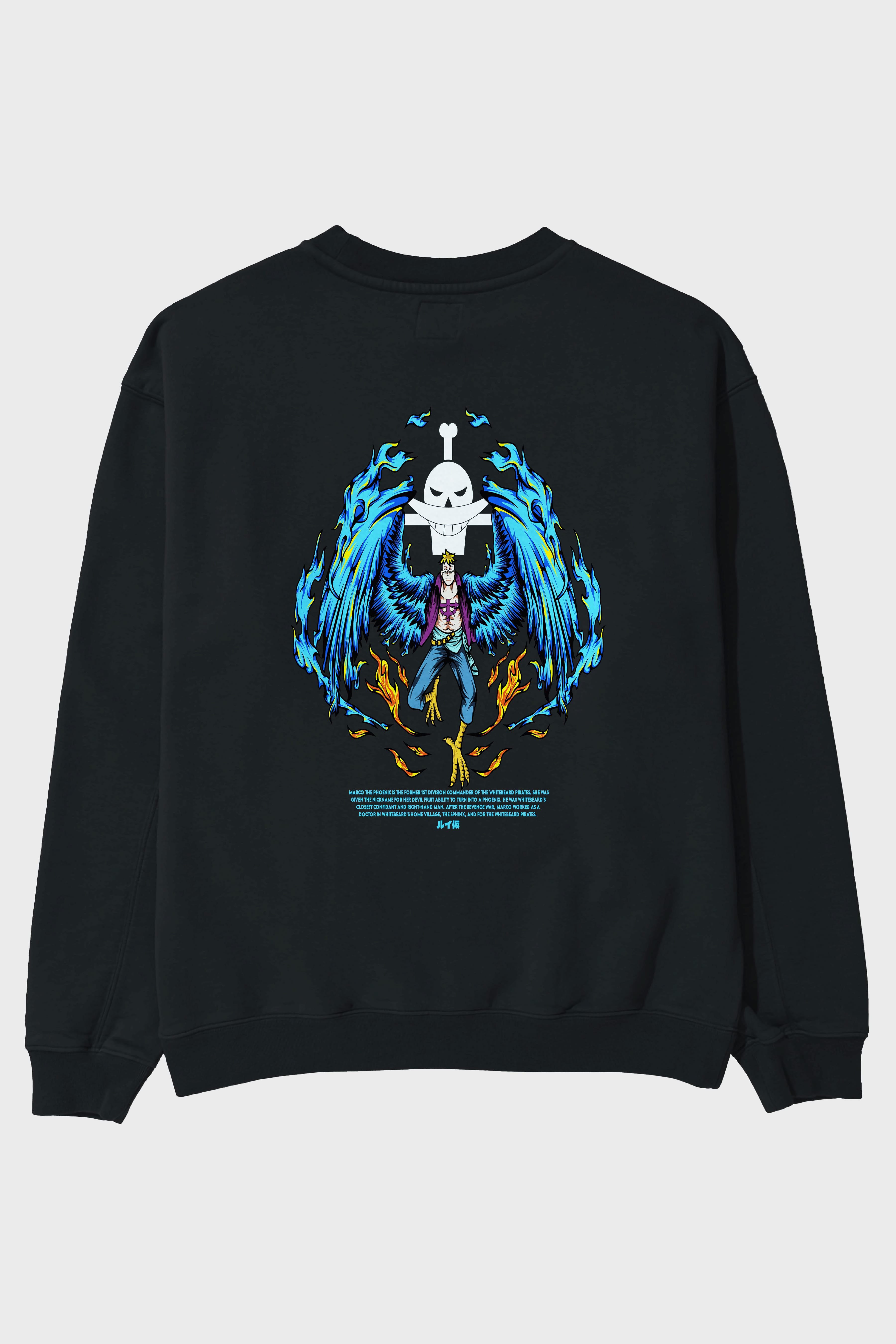 Marco Anime Arka Baskılı Oversize Sweatshirt Erkek Kadın Unisex
