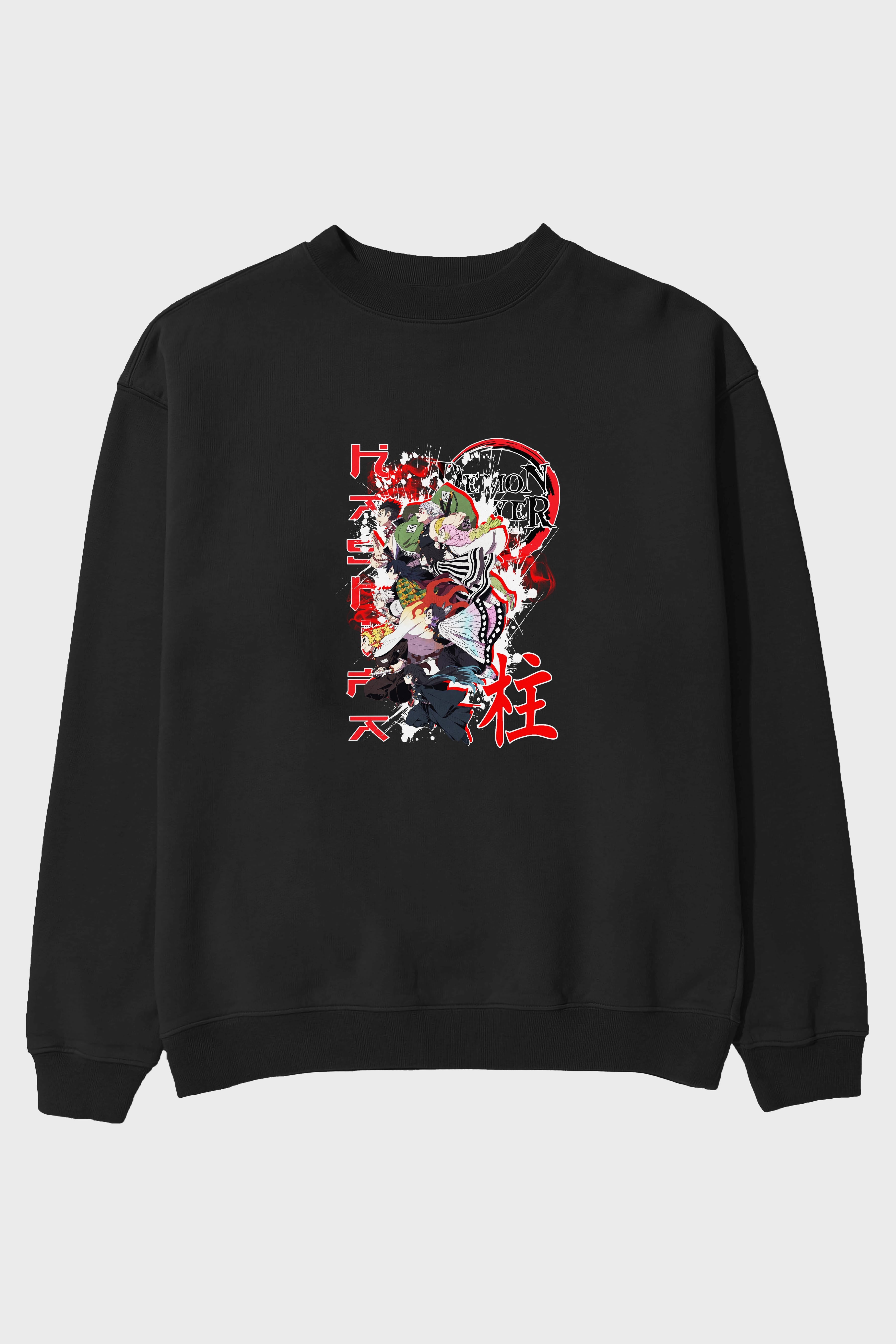 DEMON SLAYER SLAYERS Anime Ön Baskılı Oversize Sweatshirt Erkek Kadın Unisex