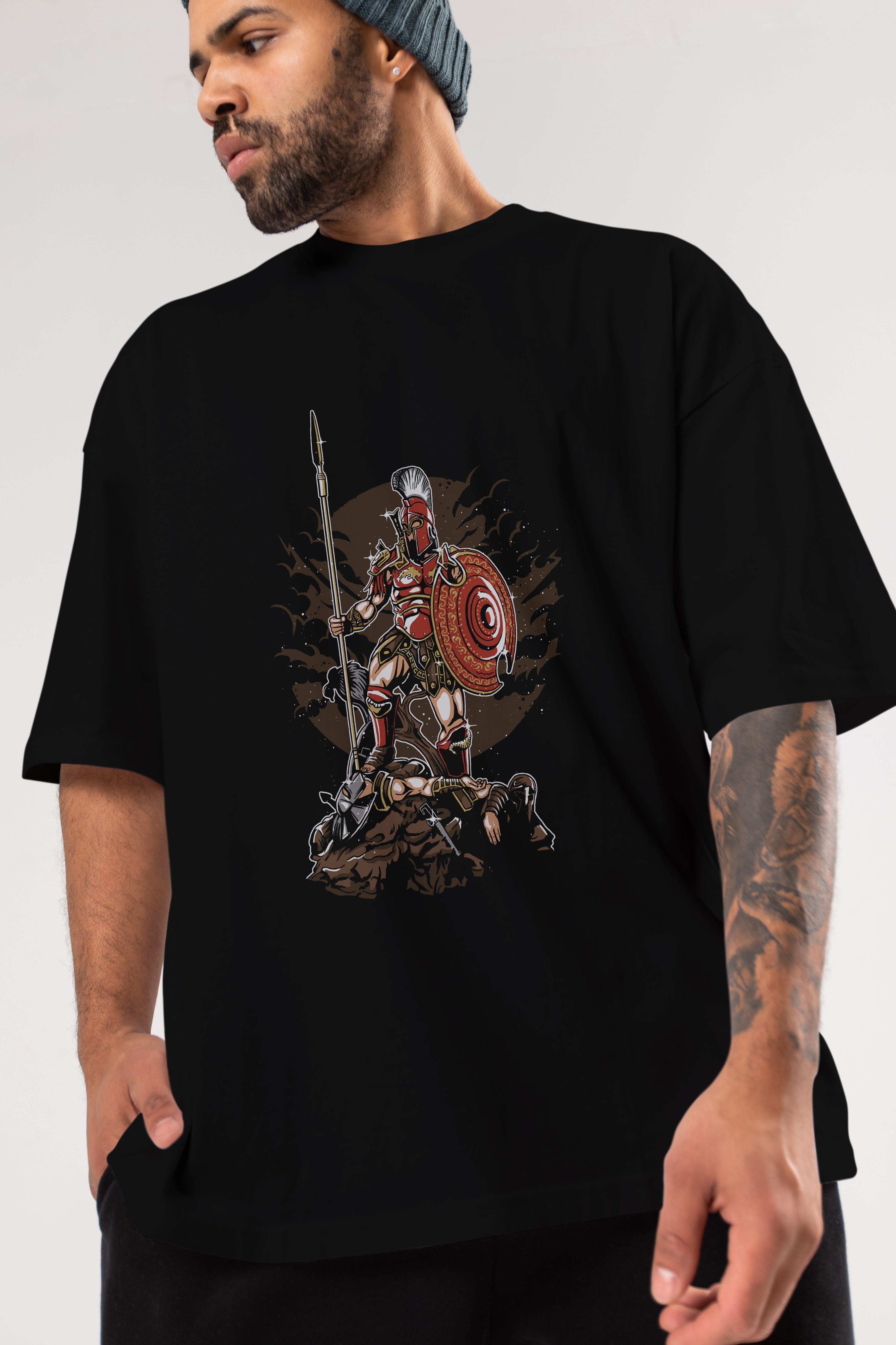 Sparta Ön Baskılı Oversize t-shirt Erkek Kadın Unisex %100 Pamuk tişort