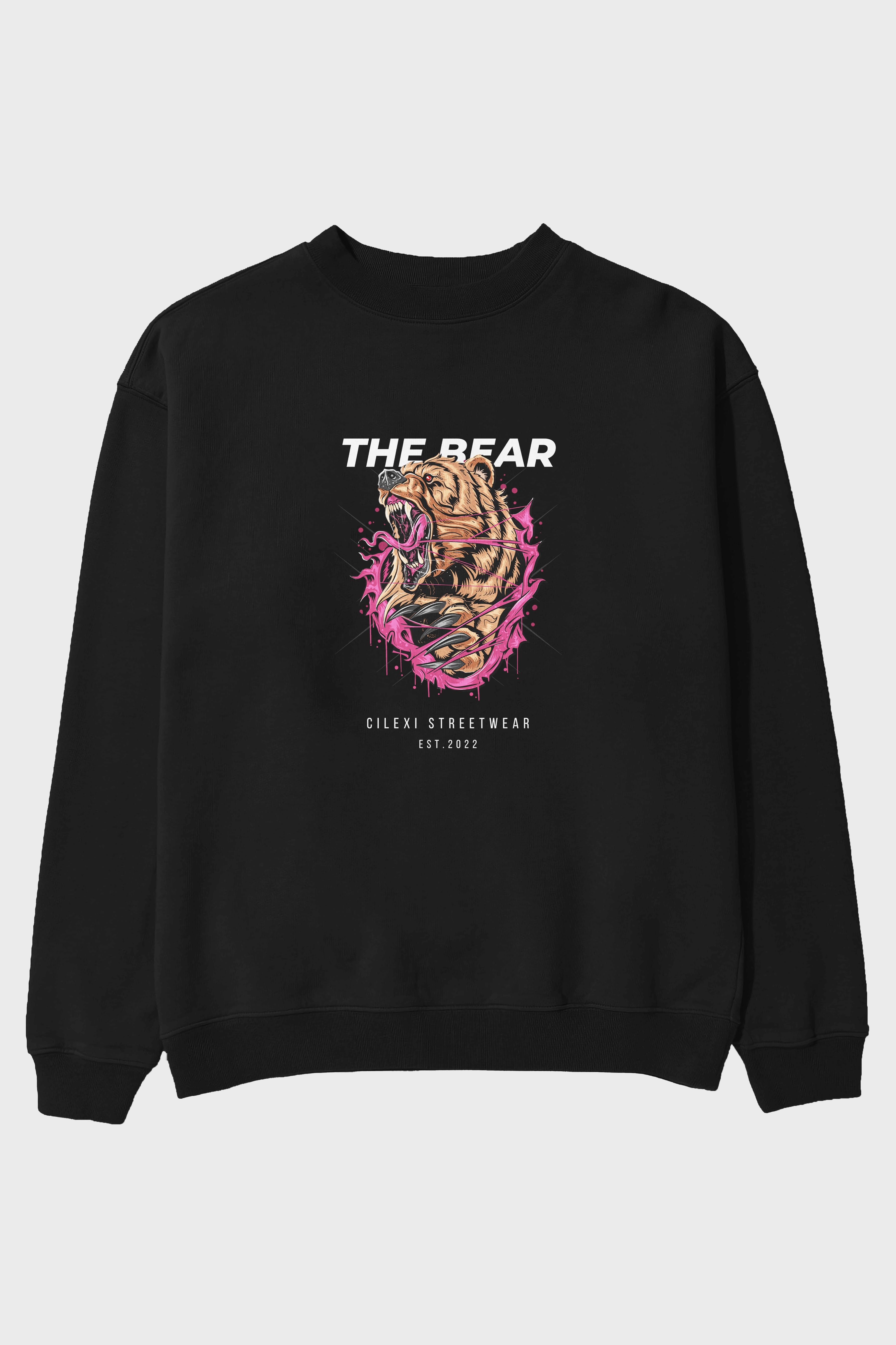 The Bear Ön Baskılı Oversize Sweatshirt Erkek Kadın Unisex