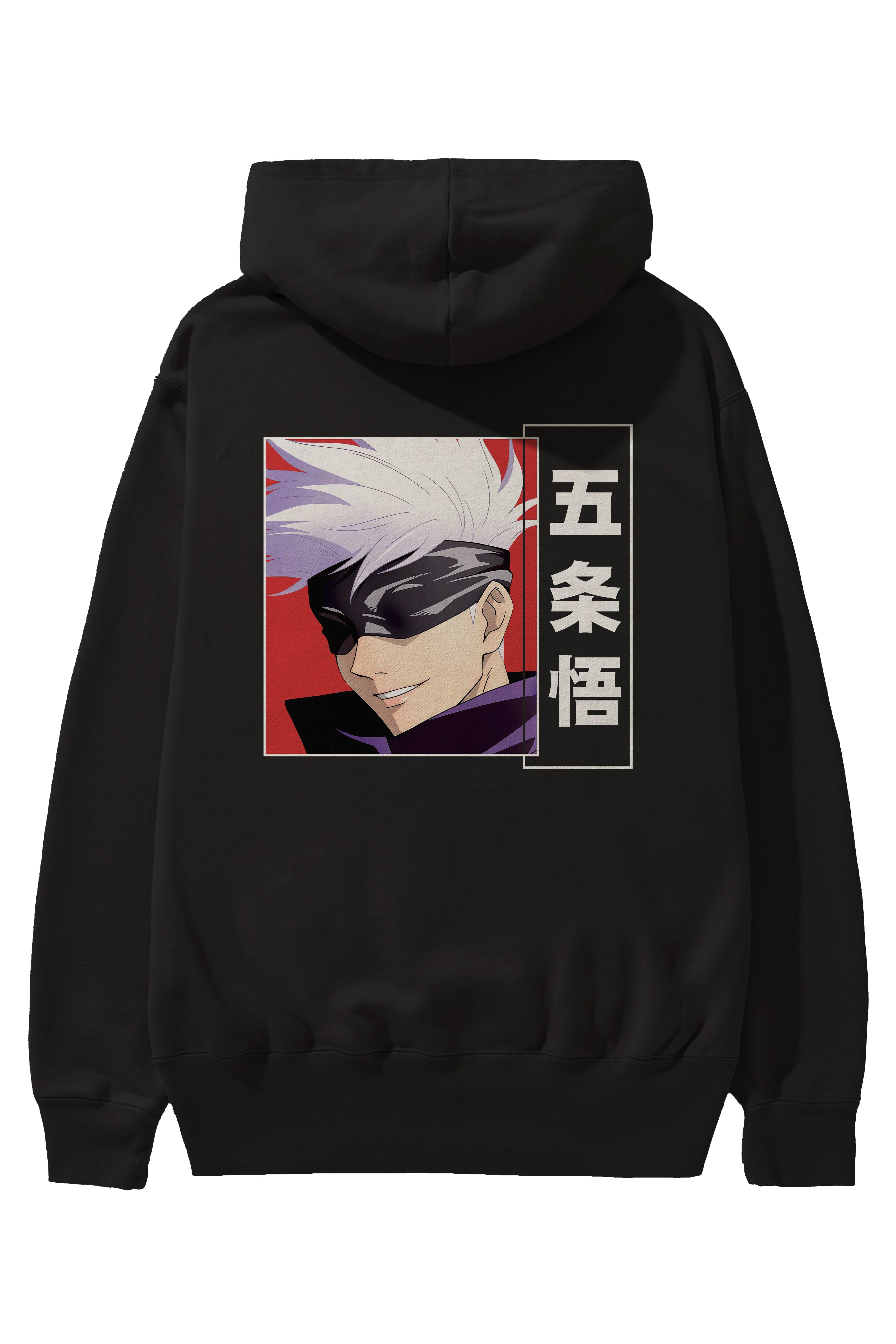 SATORU GOJO Anime Arka Baskılı Hoodie Oversize Kapüşonlu Sweatshirt Erkek Kadın Unisex