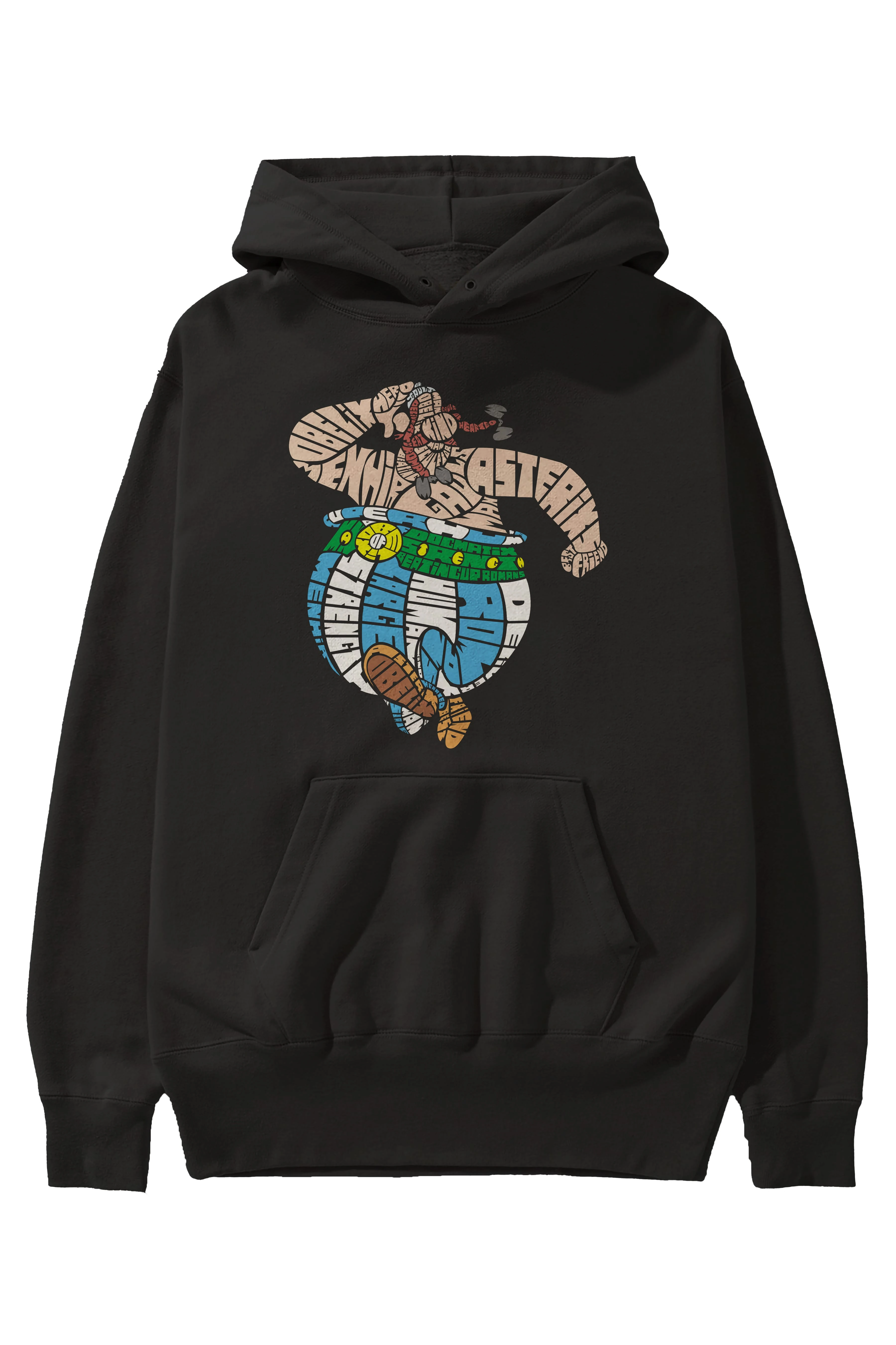 Obelix Ön Baskılı Hoodie Oversize Kapüşonlu Sweatshirt Erkek Kadın Unisex