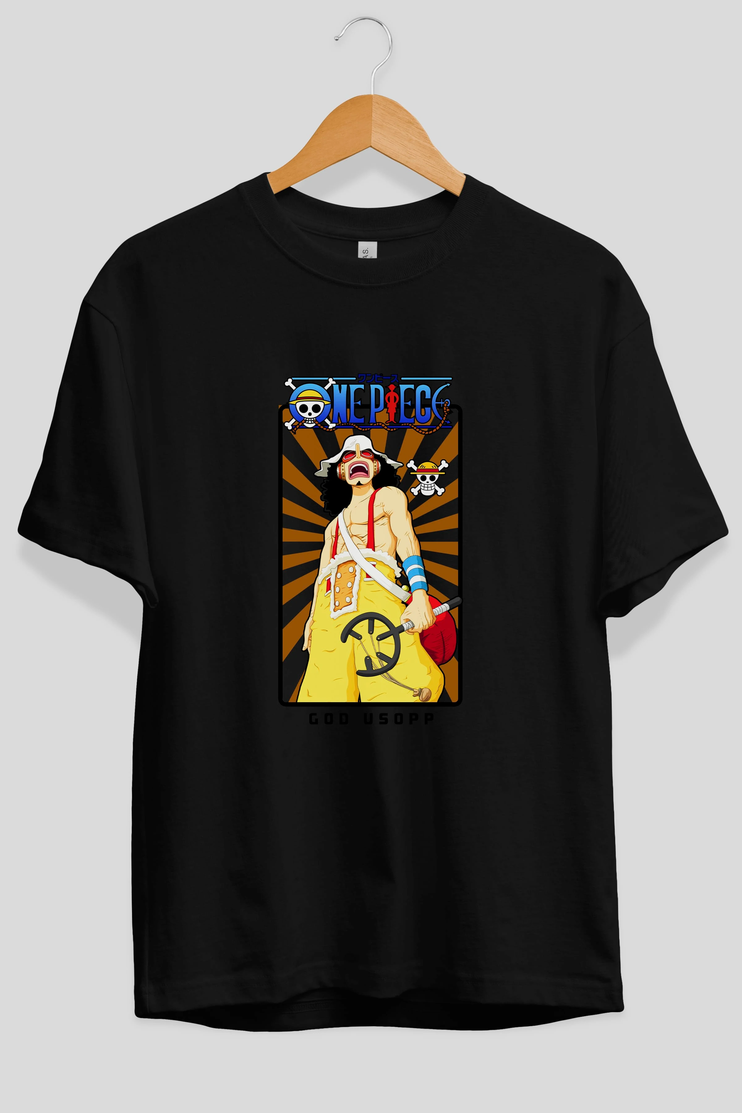 Usopp Anime Ön Baskılı Oversize t-shirt Erkek Kadın Unisex