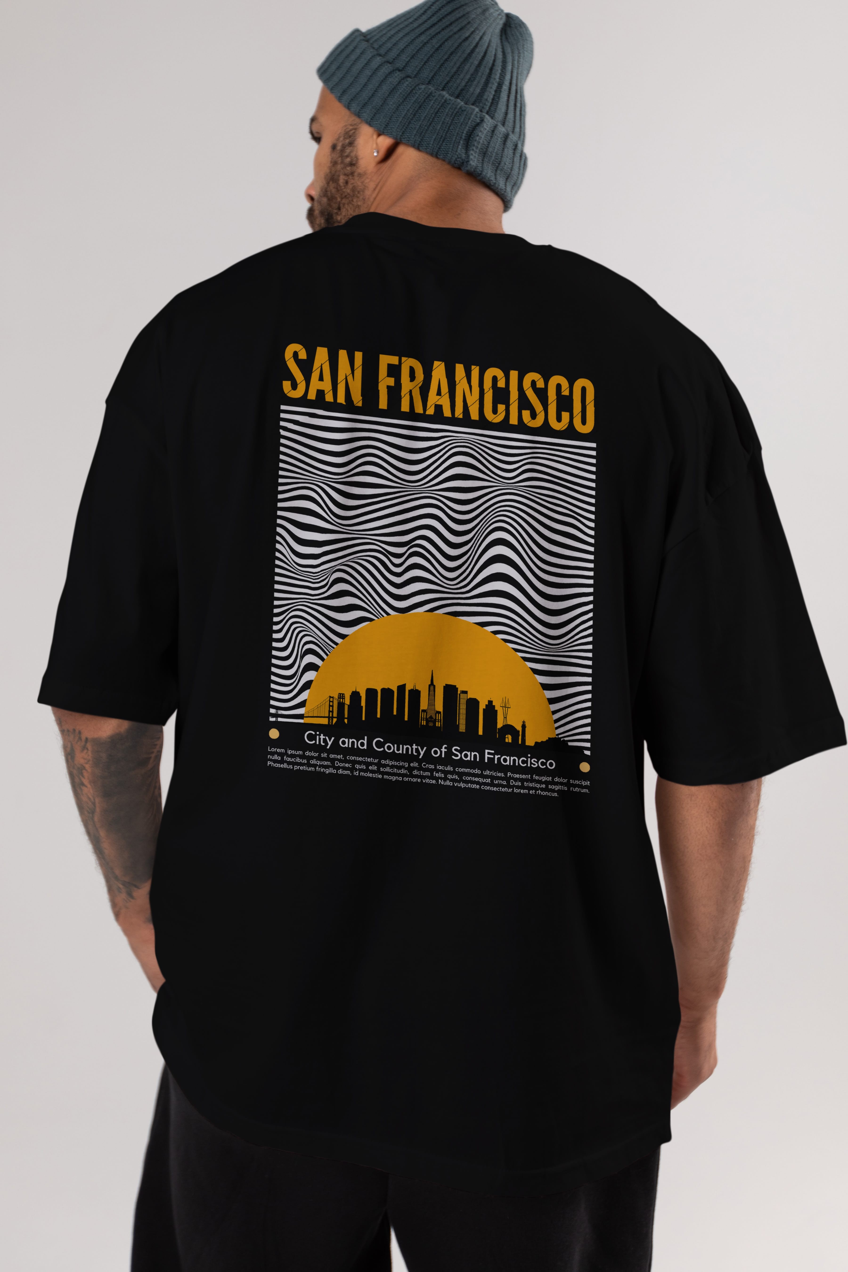 San Francisco Yazılı Arka Baskılı Oversize t-shirt Erkek Kadın Unisex