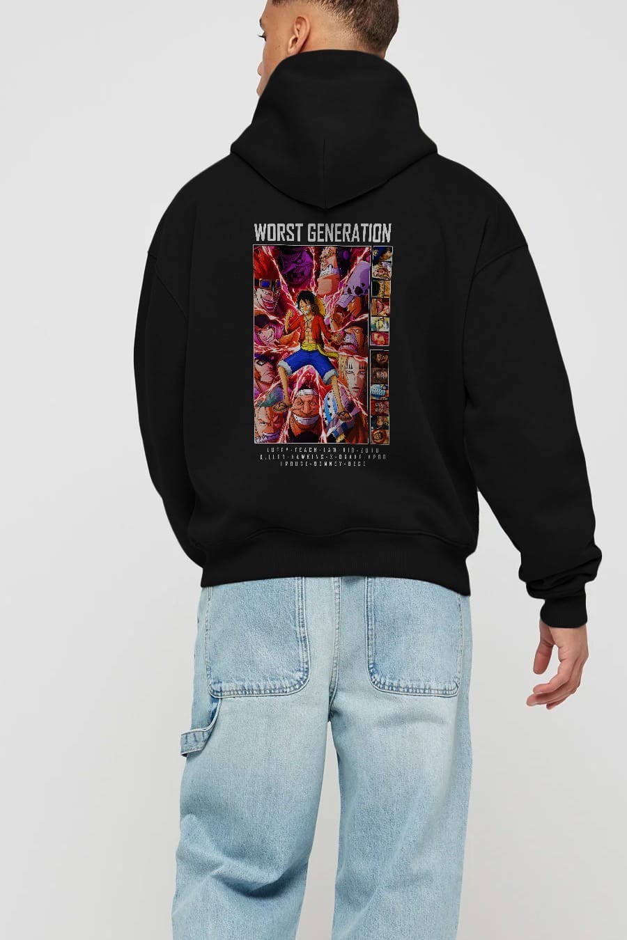 Worst Generation Anime Arka Baskılı Hoodie Oversize Kapüşonlu Sweatshirt Erkek Kadın Unisex