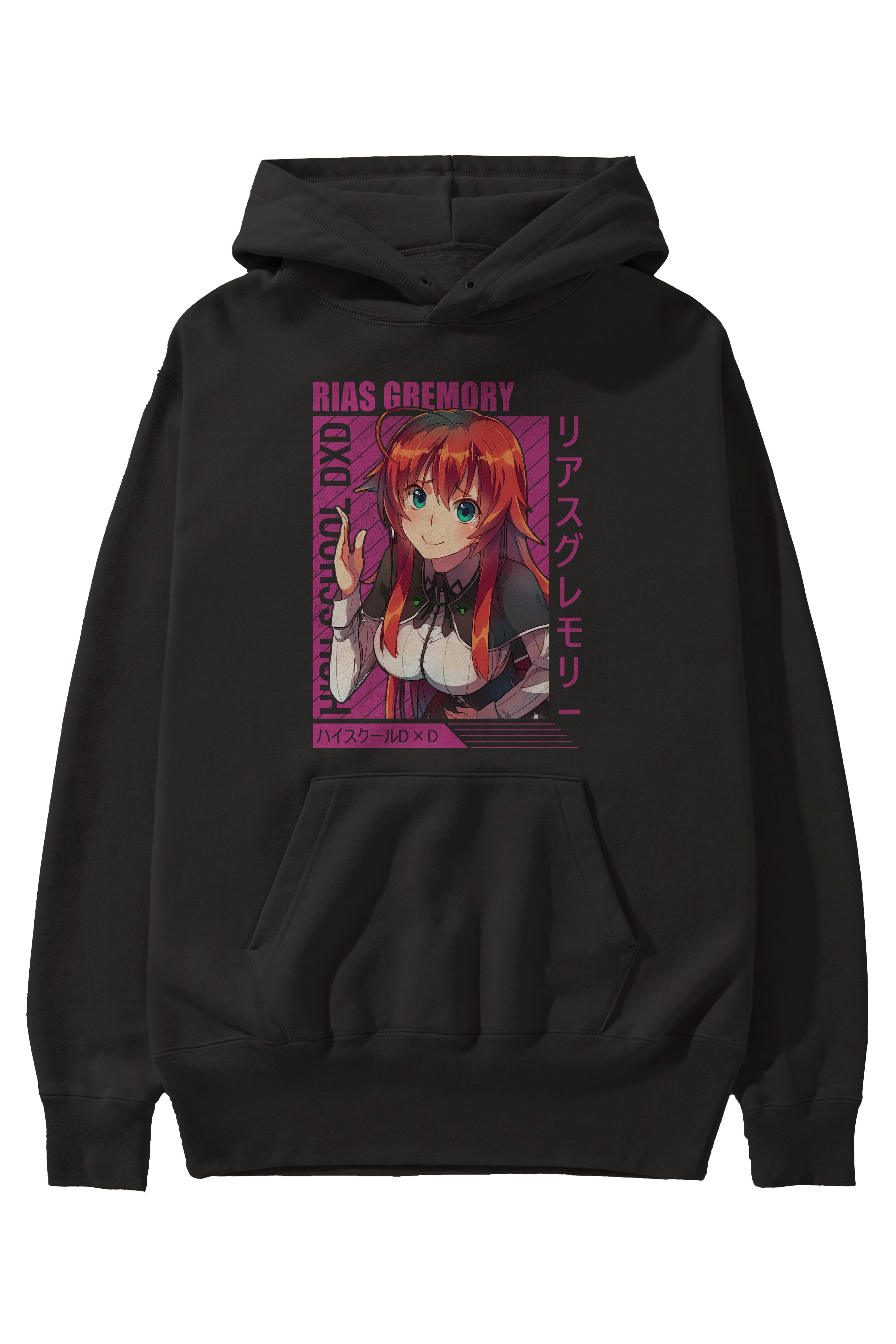 Rias Gremory 10 Anime Ön Baskılı Hoodie Oversize Kapüşonlu Sweatshirt Erkek Kadın Unisex