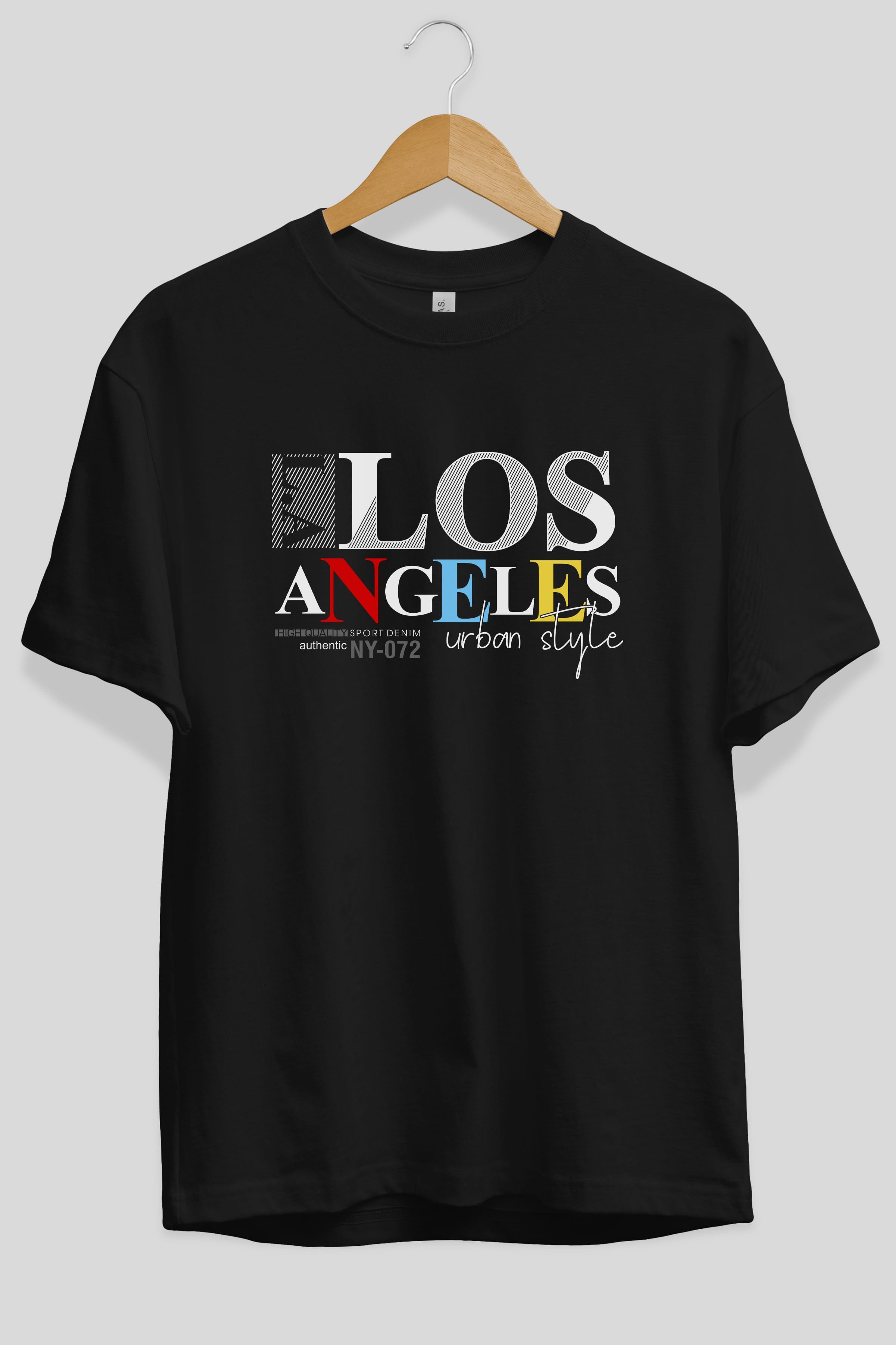 Los Angeles Style Ön Baskılı Oversize t-shirt Erkek Kadın Unisex