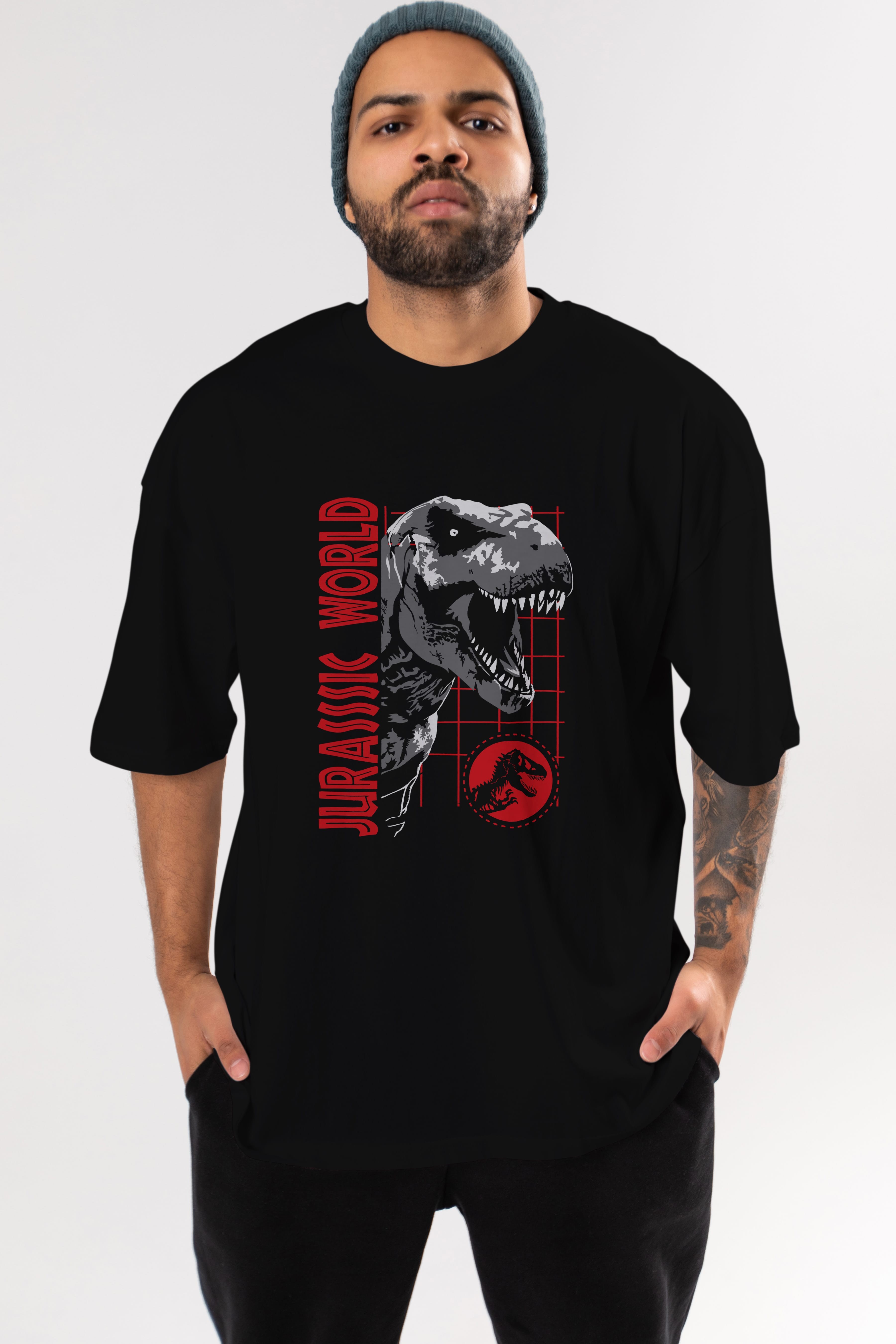Jurassic Park (2) Ön Baskılı Oversize t-shirt Erkek Kadın Unisex %100 Pamuk Bisiklet Yaka tişort