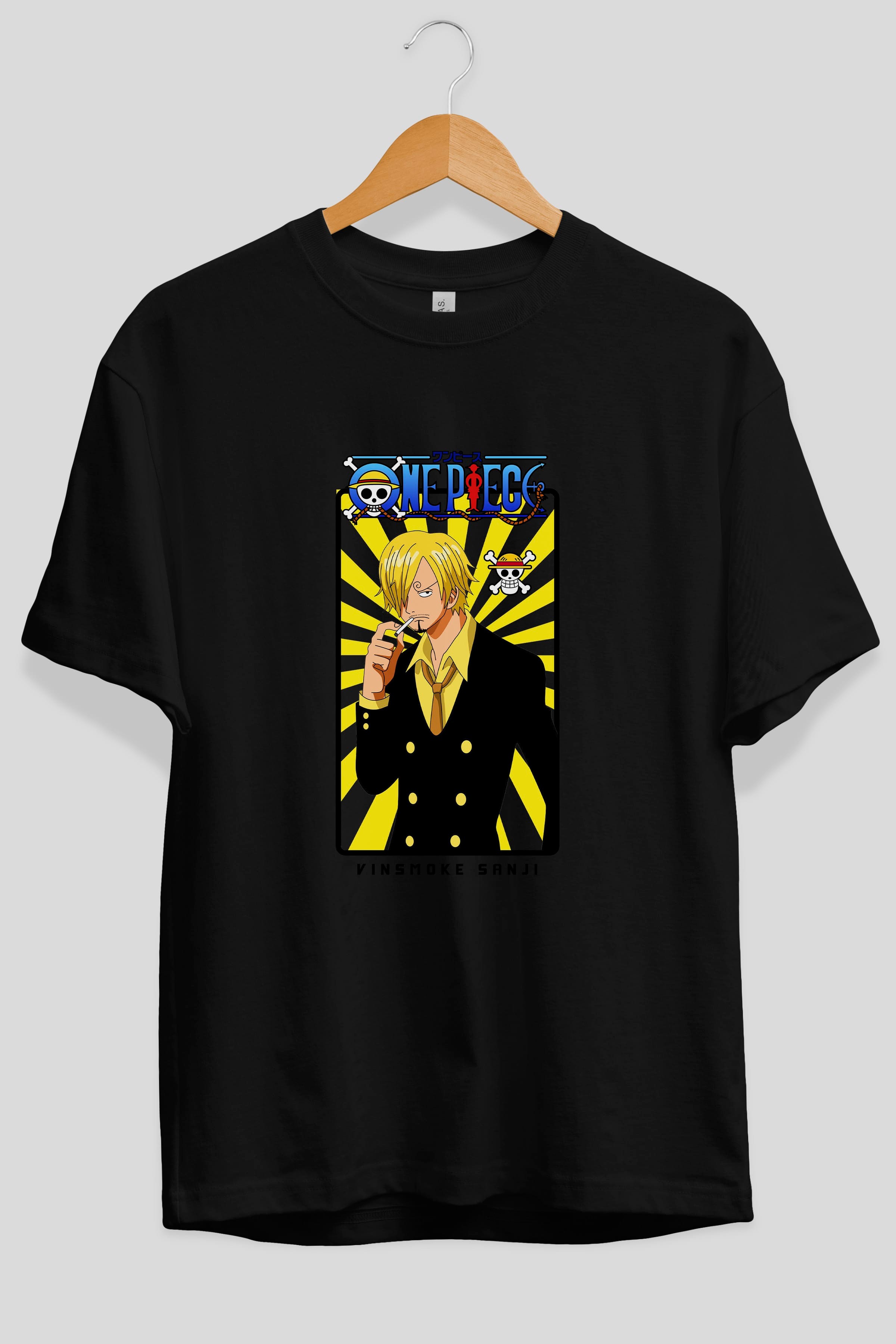 Sanji 4 Anime Ön Baskılı Oversize t-shirt Erkek Kadın Unisex