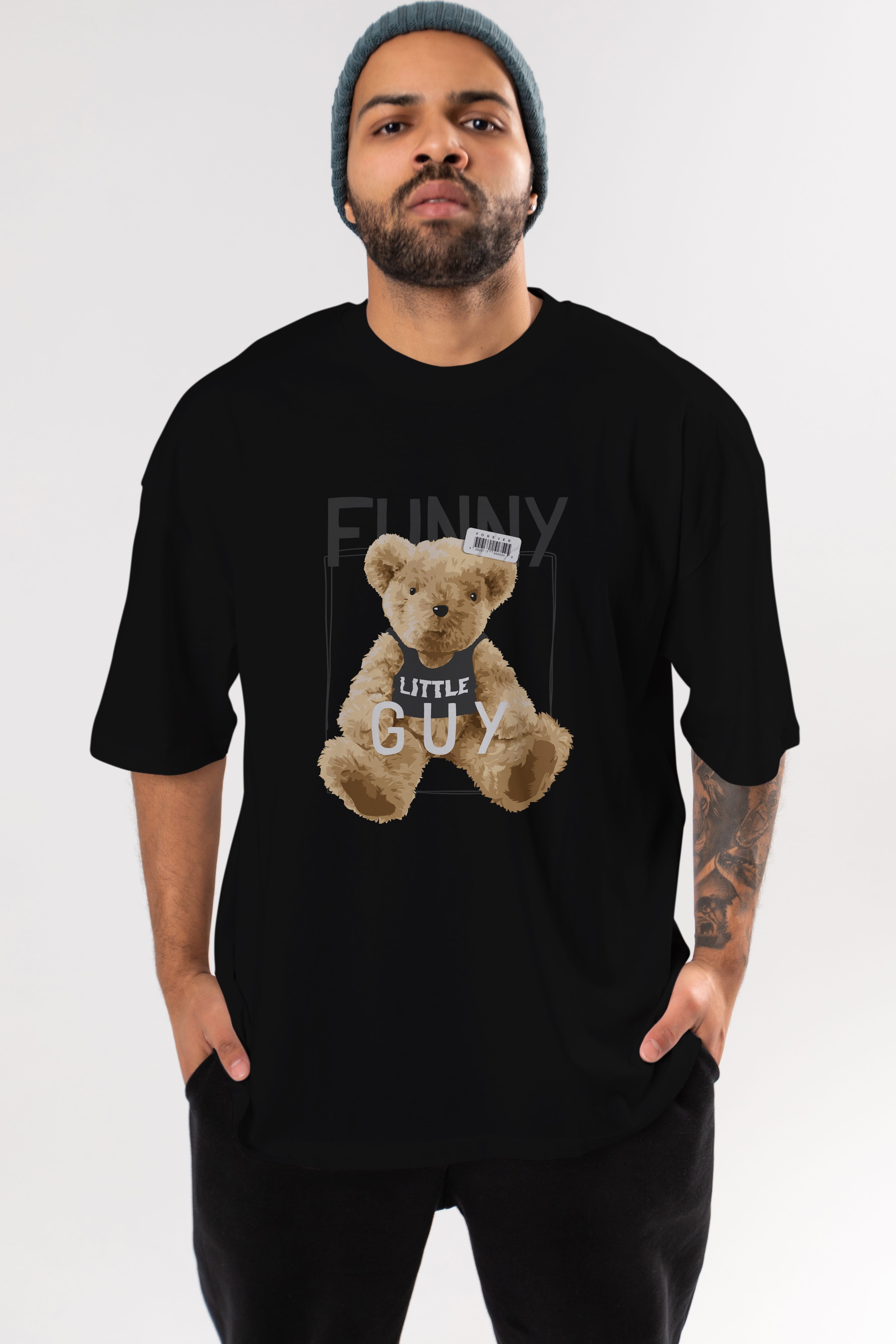 Teddy Bear Funny Ön Baskılı Oversize t-shirt Erkek Kadın Unisex %100 Pamuk