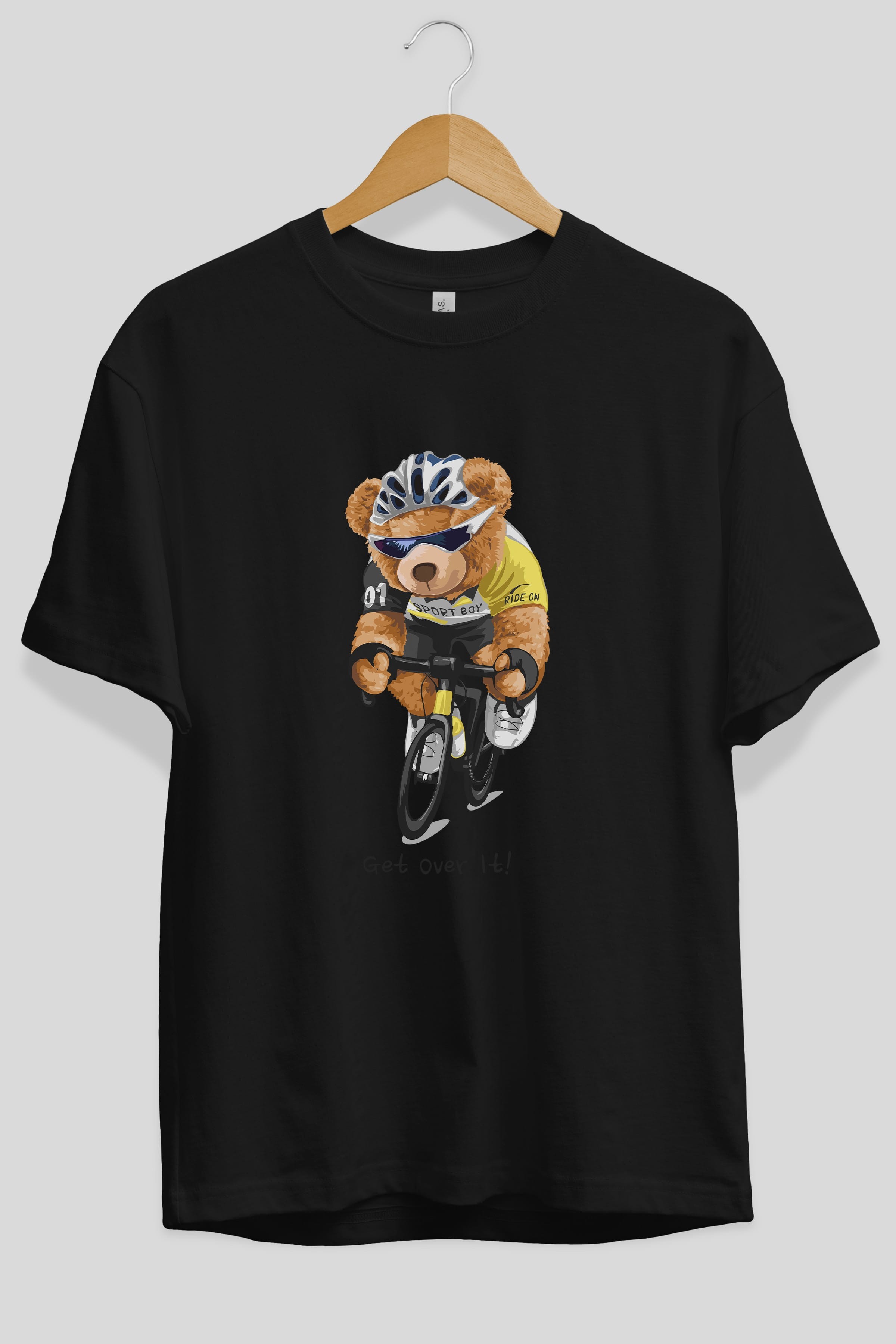 Teddy Bear Sport Boy Ön Baskılı Oversize t-shirt Erkek Kadın Unisex %100 Pamuk