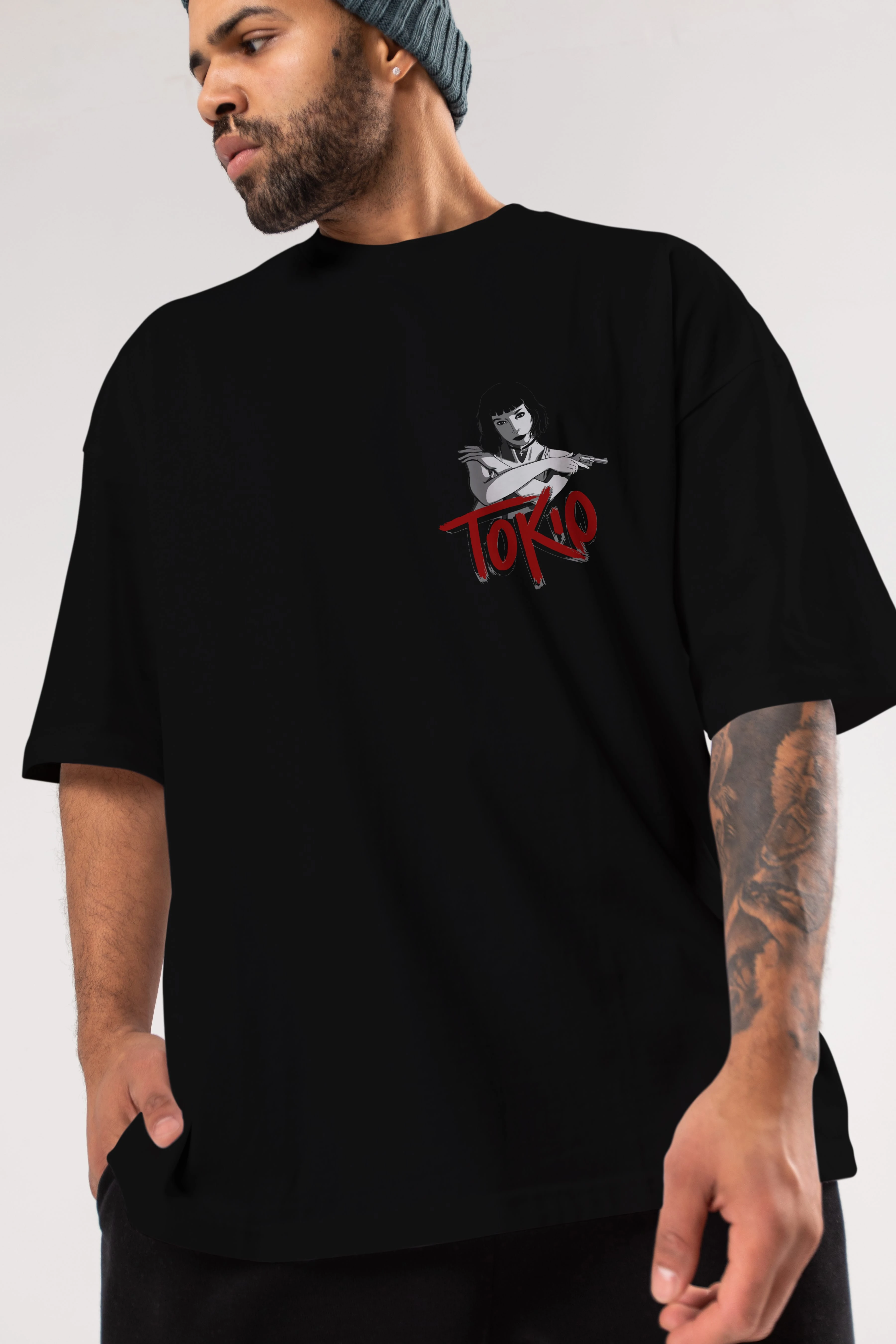 La Casa De Papel (10) Ön Sol Baskılı Oversize t-shirt Erkek Kadın Unisex %100 Pamuk Bisiklet Yaka tişort