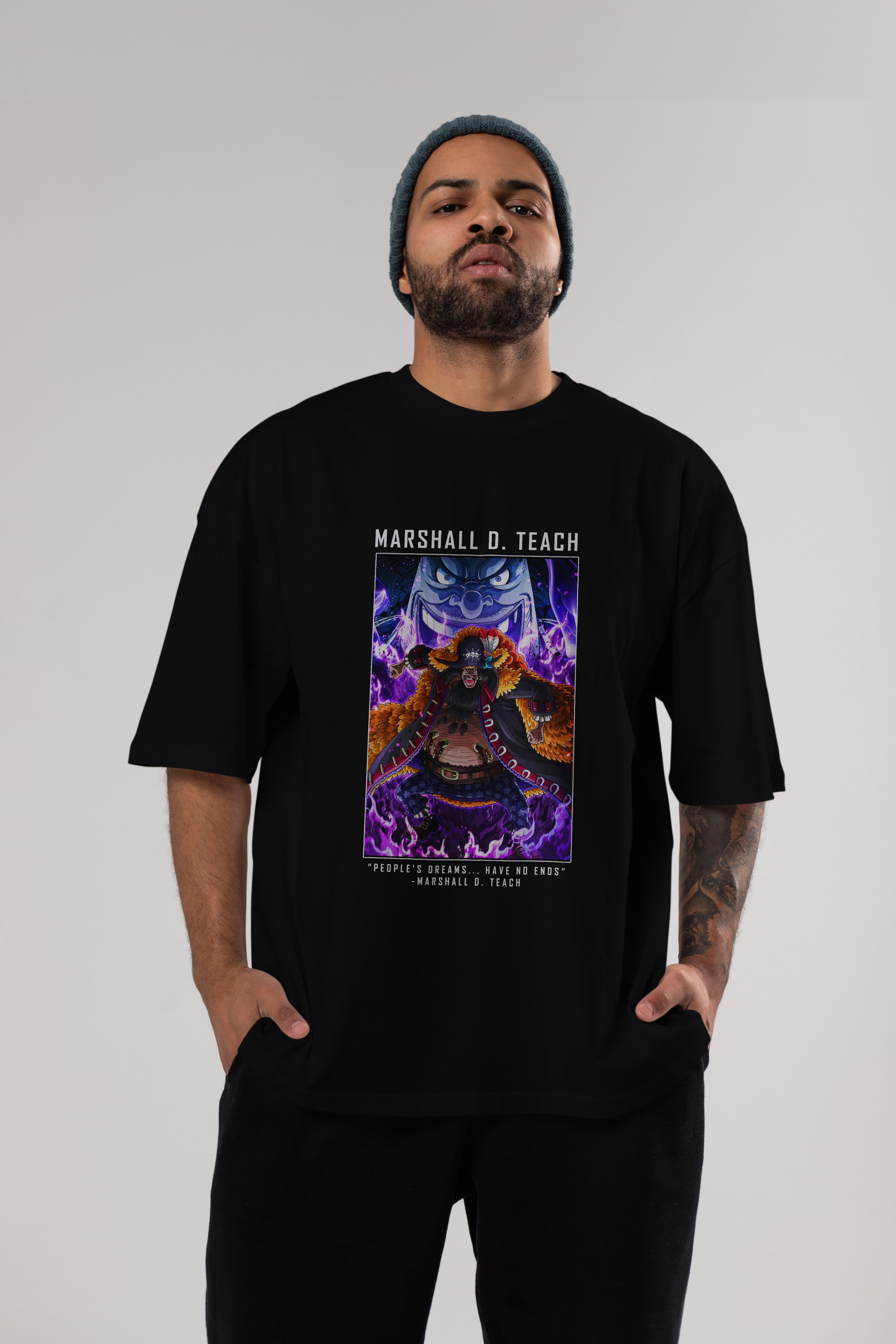 Blackbeard Anime Ön Baskılı Oversize t-shirt Erkek Kadın Unisex