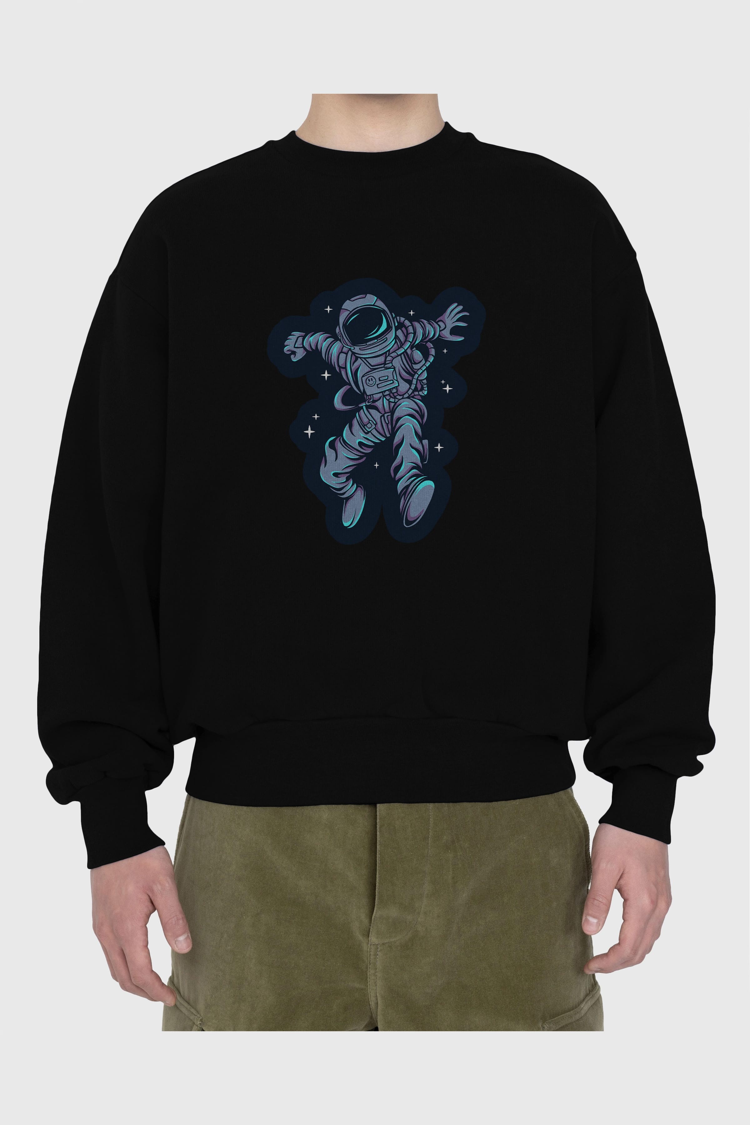 Astrostars sticker Ön Baskılı Oversize Sweatshirt Erkek Kadın Unisex