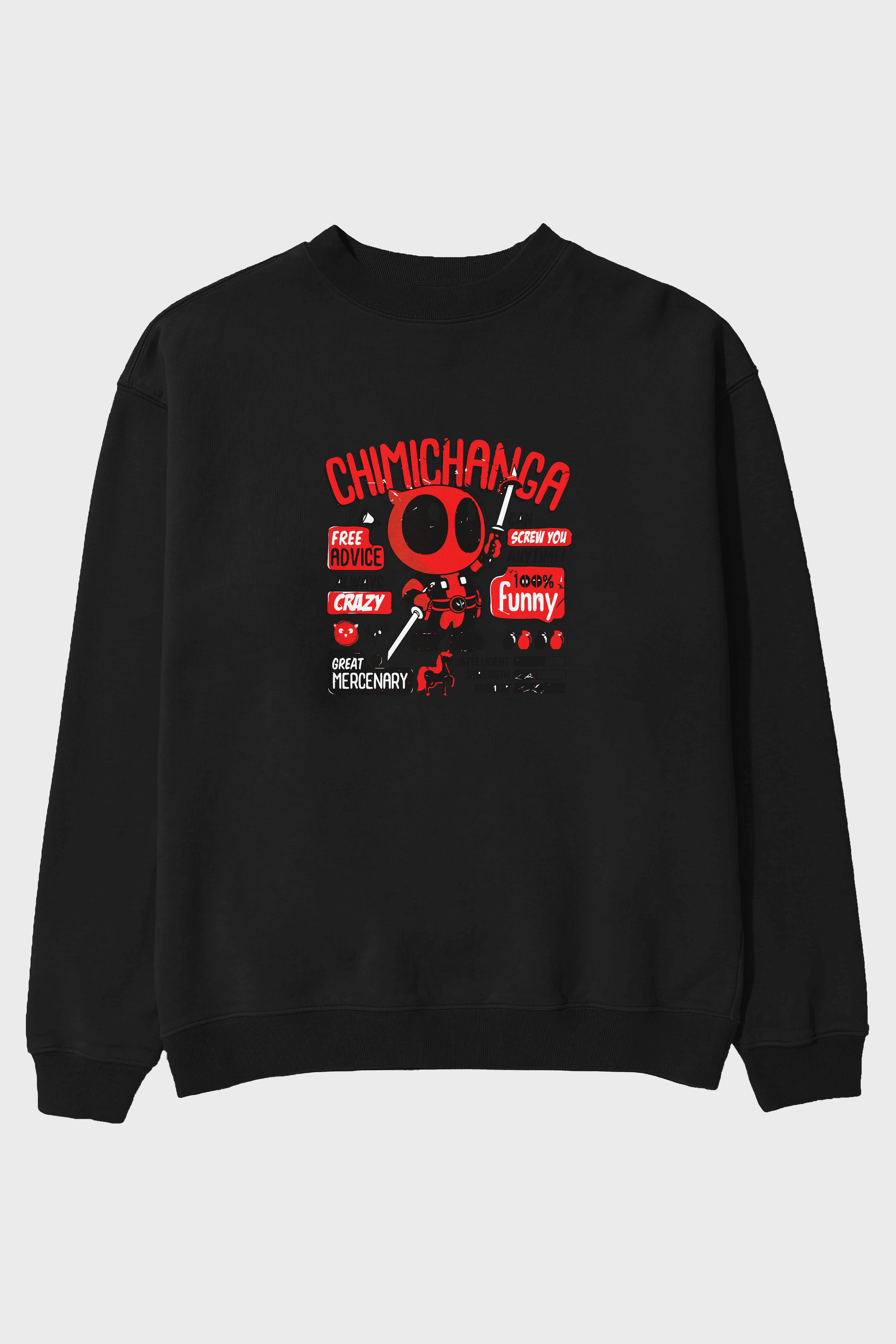 Deadpool (9) Ön Baskılı Oversize Sweatshirt Erkek Kadın Unisex