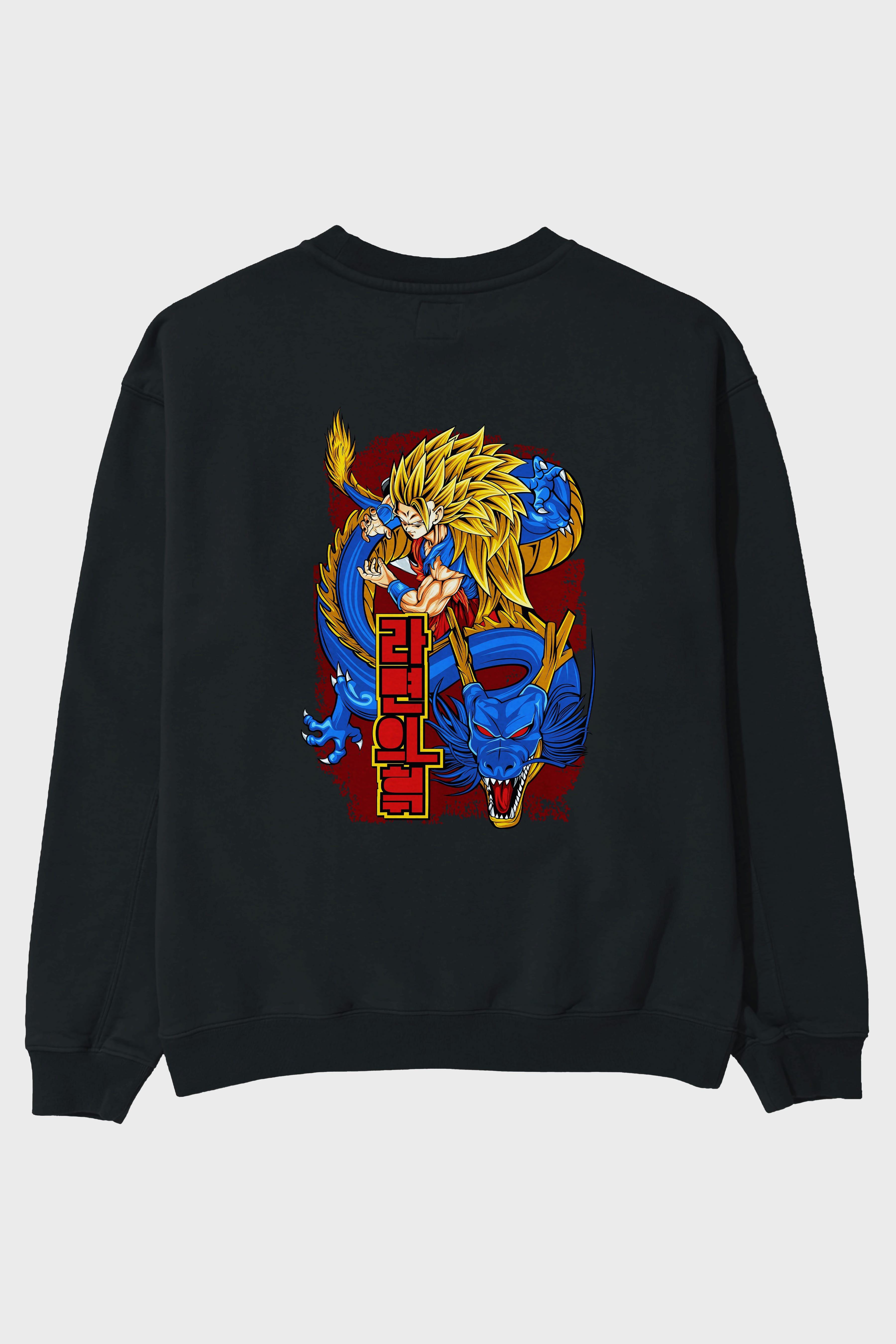 DRAGON BALL Z Anime Arka Baskılı Oversize Sweatshirt Erkek Kadın Unisex
