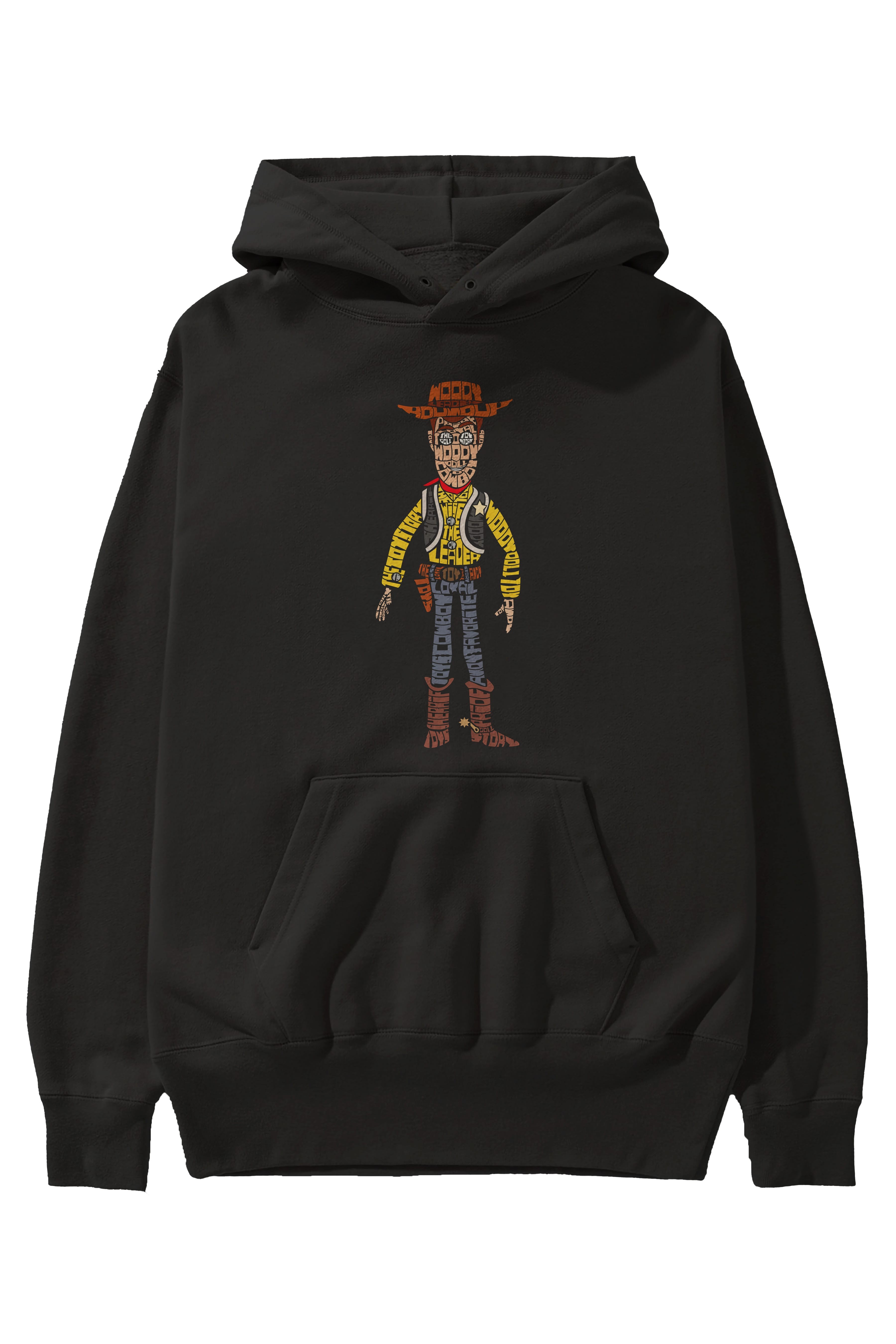 Woody Ön Baskılı Hoodie Oversize Kapüşonlu Sweatshirt Erkek Kadın Unisex
