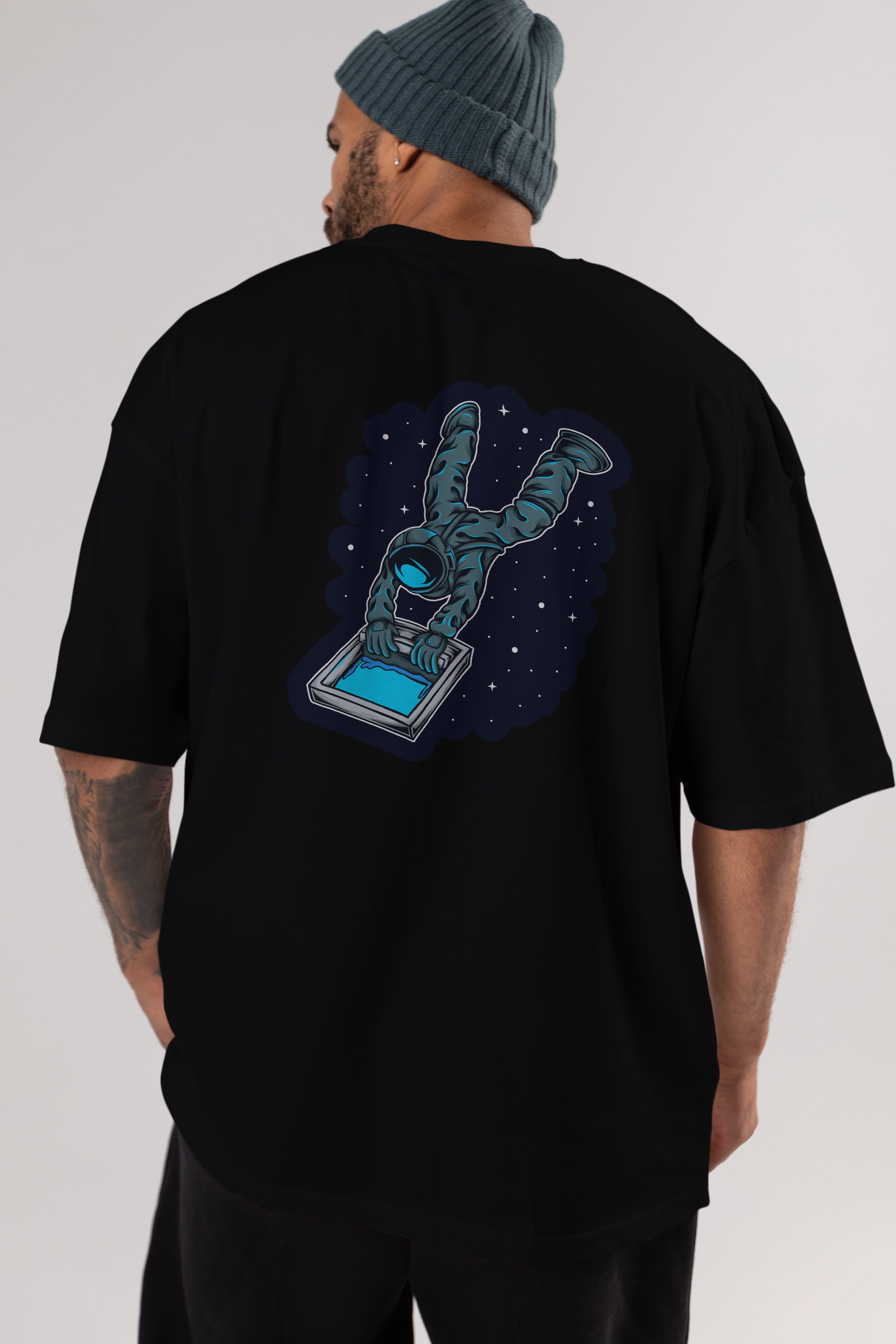 Astroscreen Sticker Arka Baskılı Oversize t-shirt Erkek Kadın Unisex