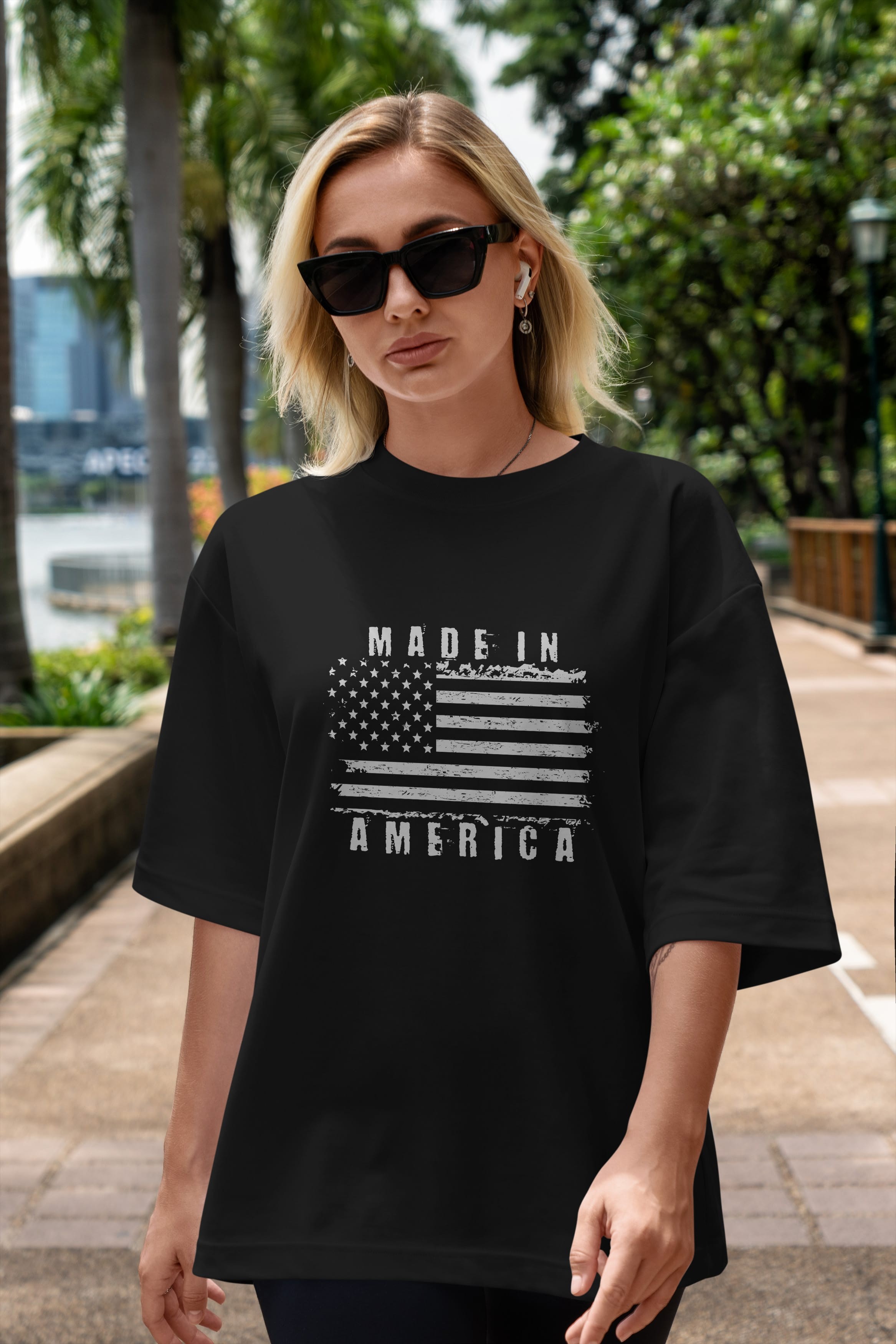 Made in America Ön Baskılı Oversize t-shirt Erkek Kadın Unisex