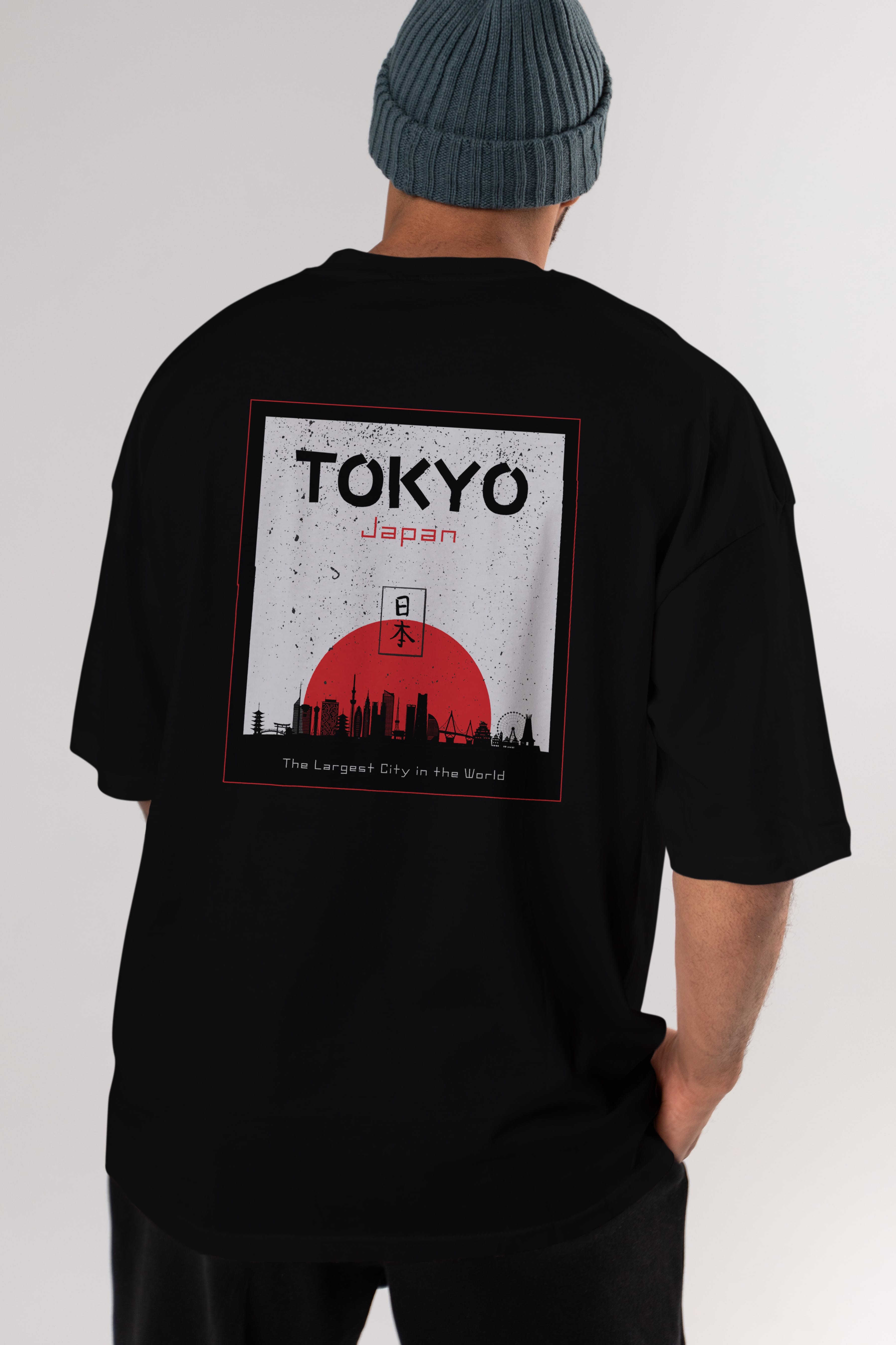 Tokyo Japan Yazılı Arka Baskılı Oversize t-shirt Erkek Kadın Unisex