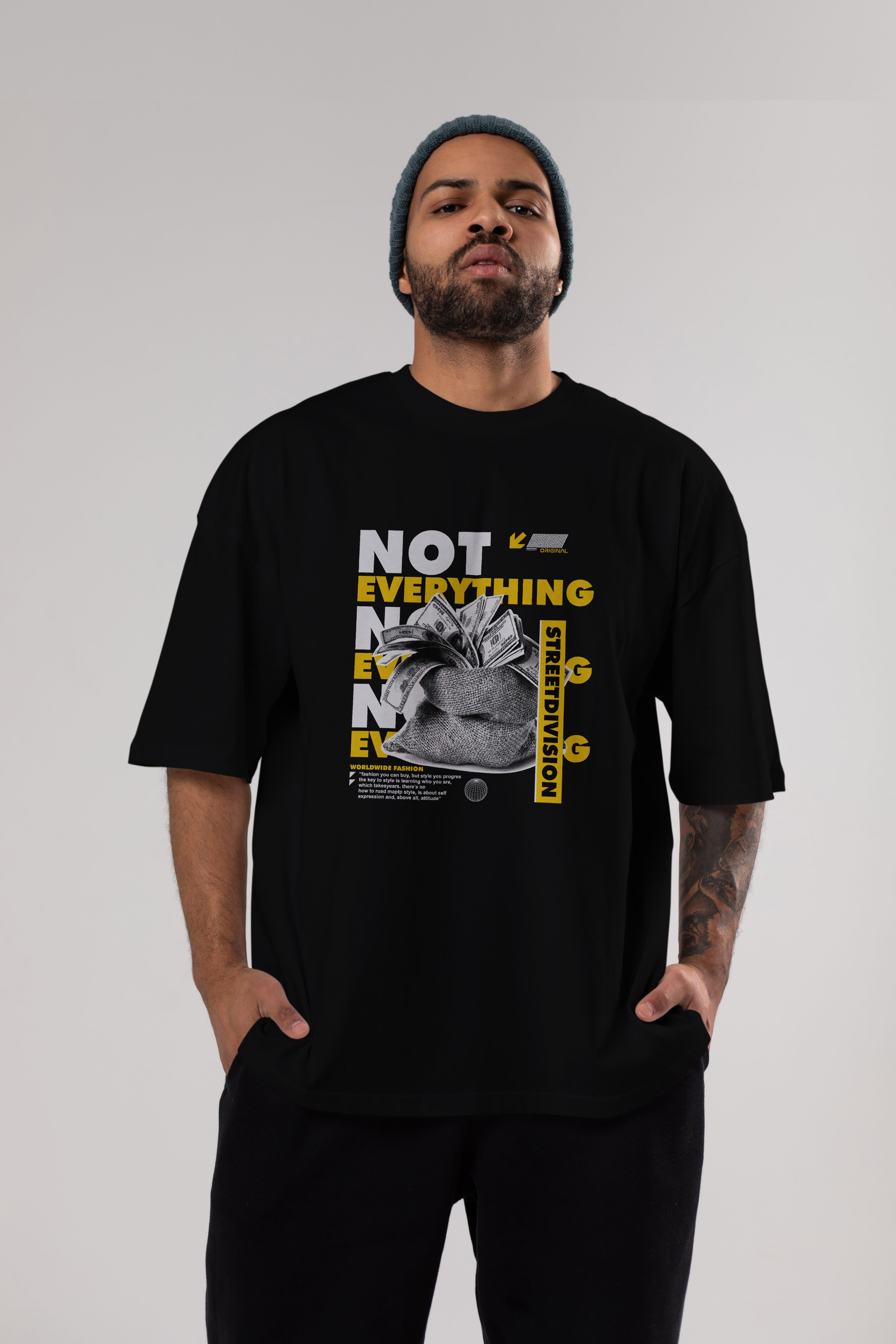 Not Everything Ön Baskılı Oversize t-shirt Erkek Kadın Unisex