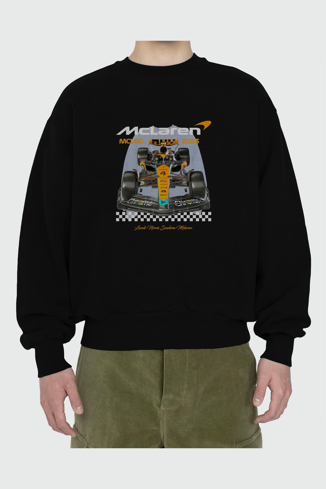 MCLAREN F1 Ön Baskılı Anime Oversize Sweatshirt Erkek Kadın Unisex