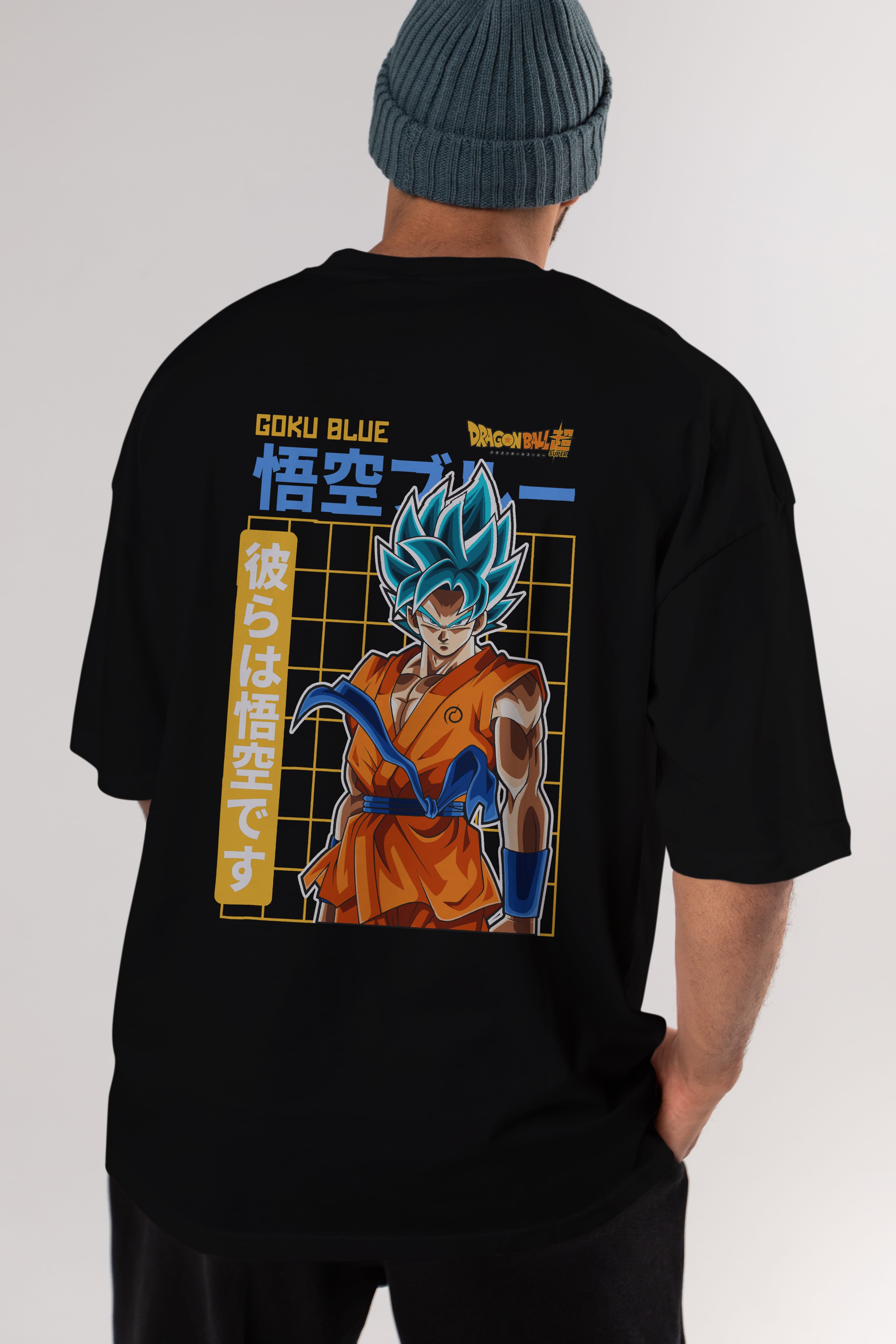 GOKU 1 Anime Arka Baskılı Oversize t-shirt Erkek Kadın Unisex