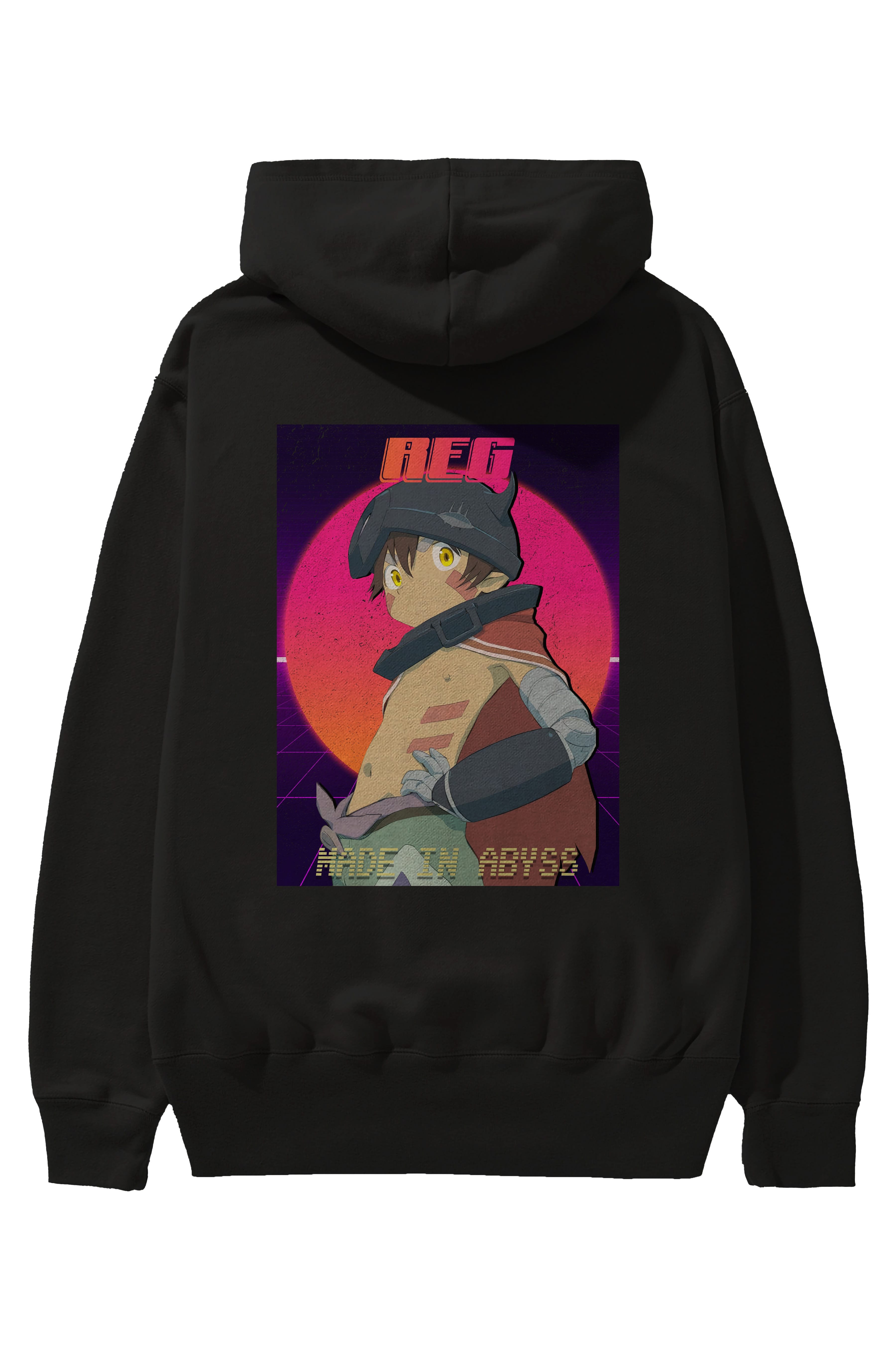 Reg 7 Anime Arka Baskılı Hoodie Oversize Kapüşonlu Sweatshirt Erkek Kadın Unisex