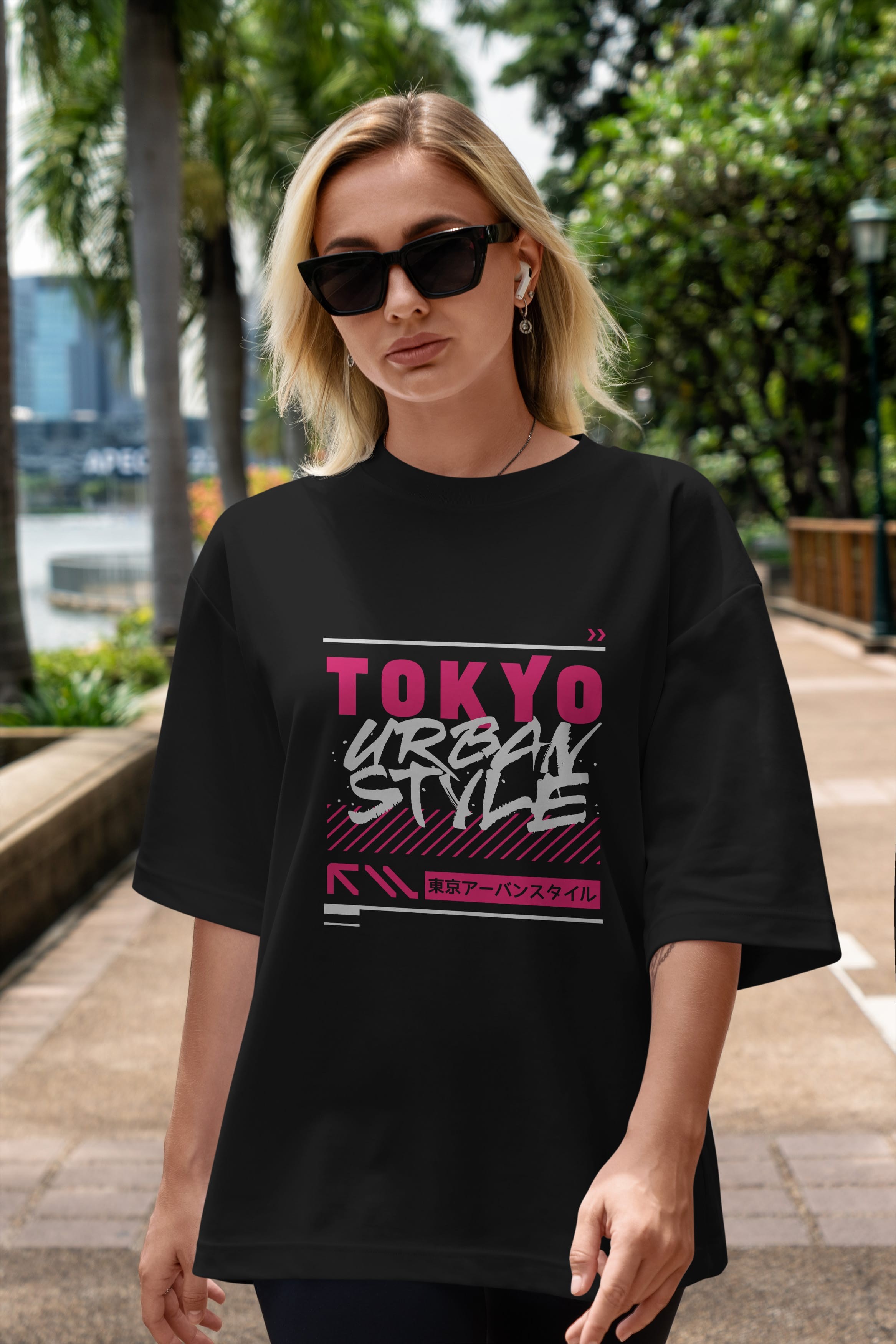 Tokyo Urban Style Ön Baskılı Oversize t-shirt Erkek Kadın Unisex