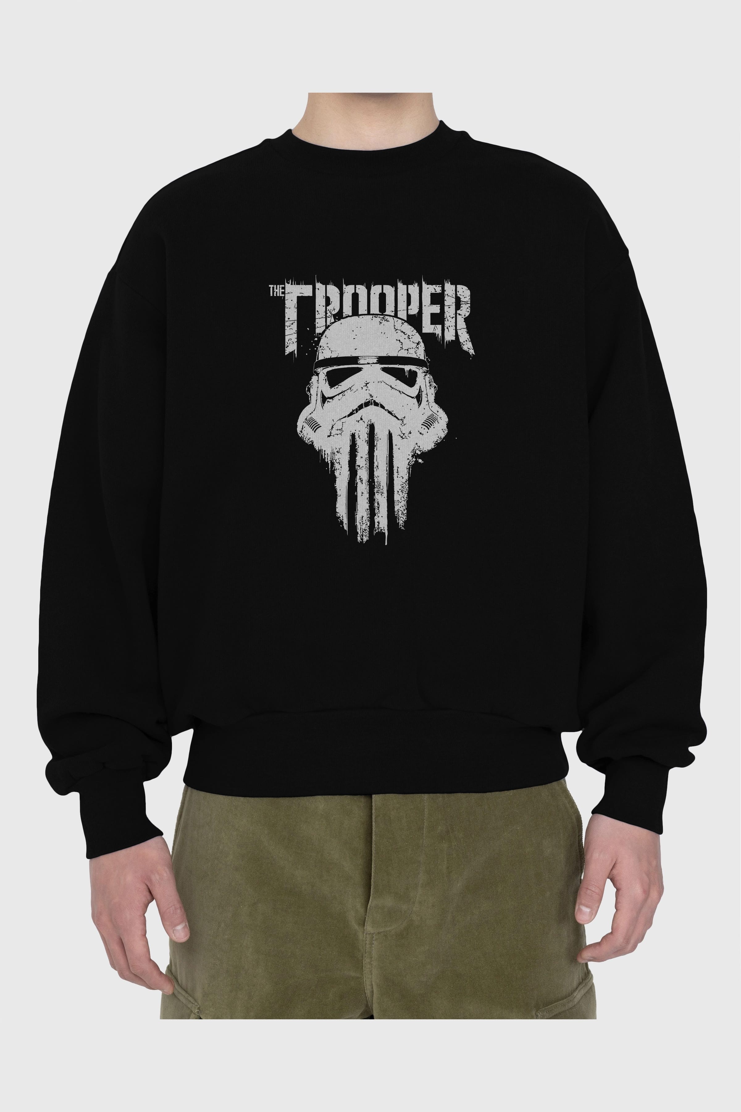 The Trooper Ön Baskılı Oversize Sweatshirt Erkek Kadın Unisex