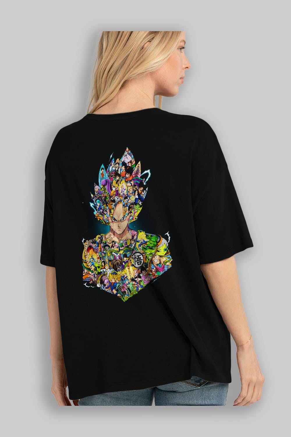DRAGON BALL ART Anime Arka Baskılı Oversize t-shirt Erkek Kadın Unisex