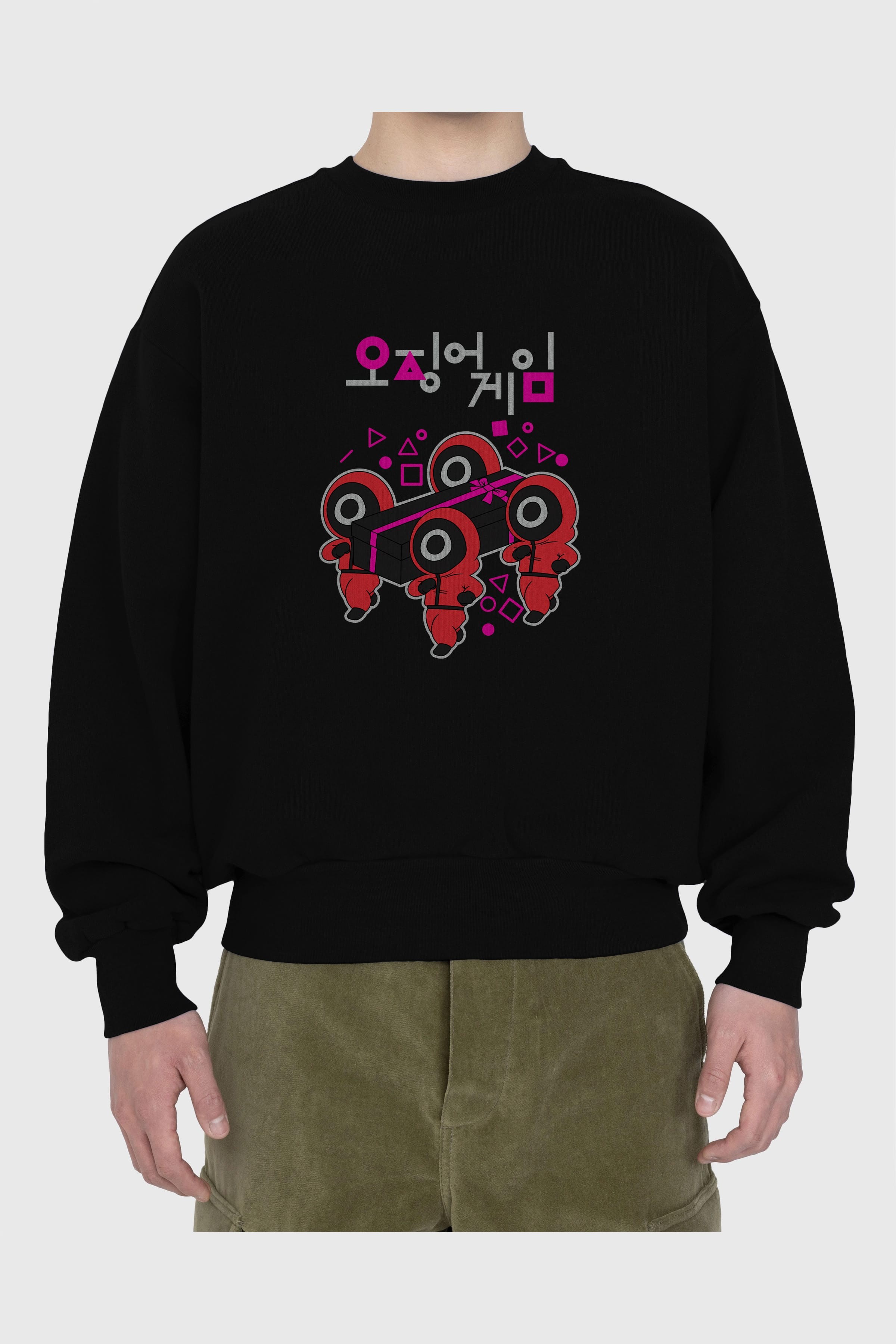 Squid Game (6) Ön Baskılı Oversize Sweatshirt Erkek Kadın Unisex