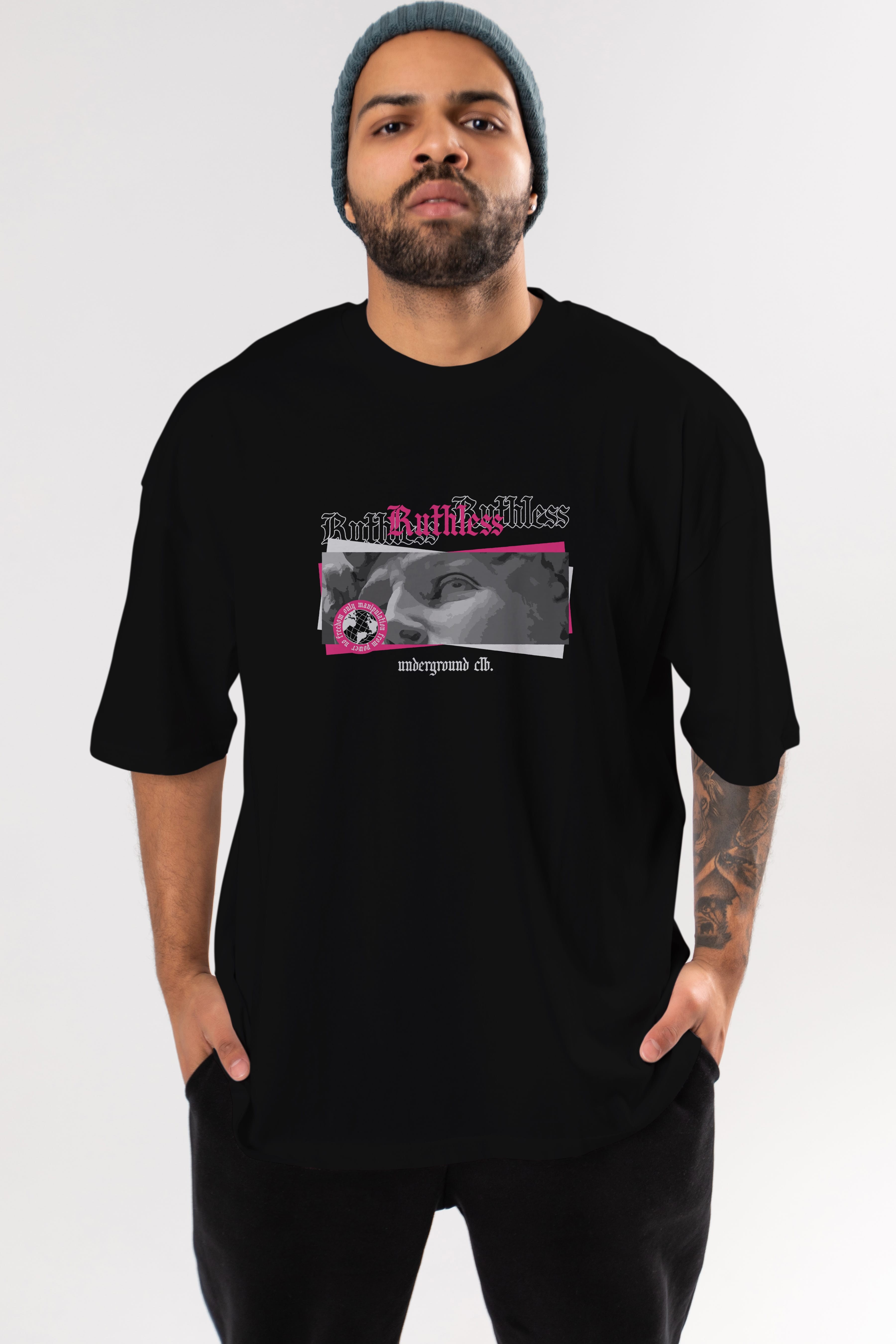 Ruthless Ön Baskılı Oversize t-shirt Erkek Kadın Unisex