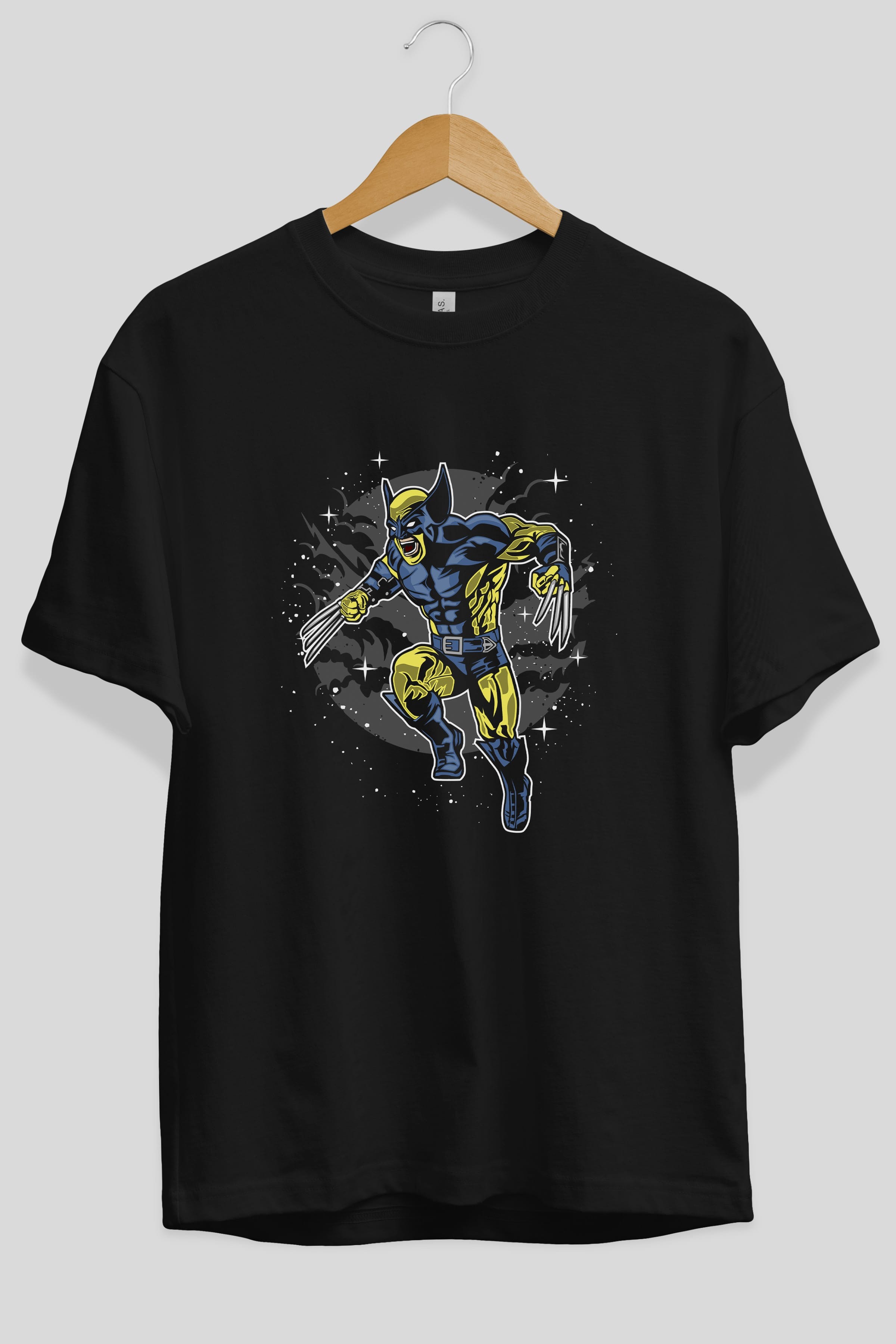 Wolverine Ön Baskılı Oversize t-shirt Erkek Kadın Unisex %100 Pamuk tişort