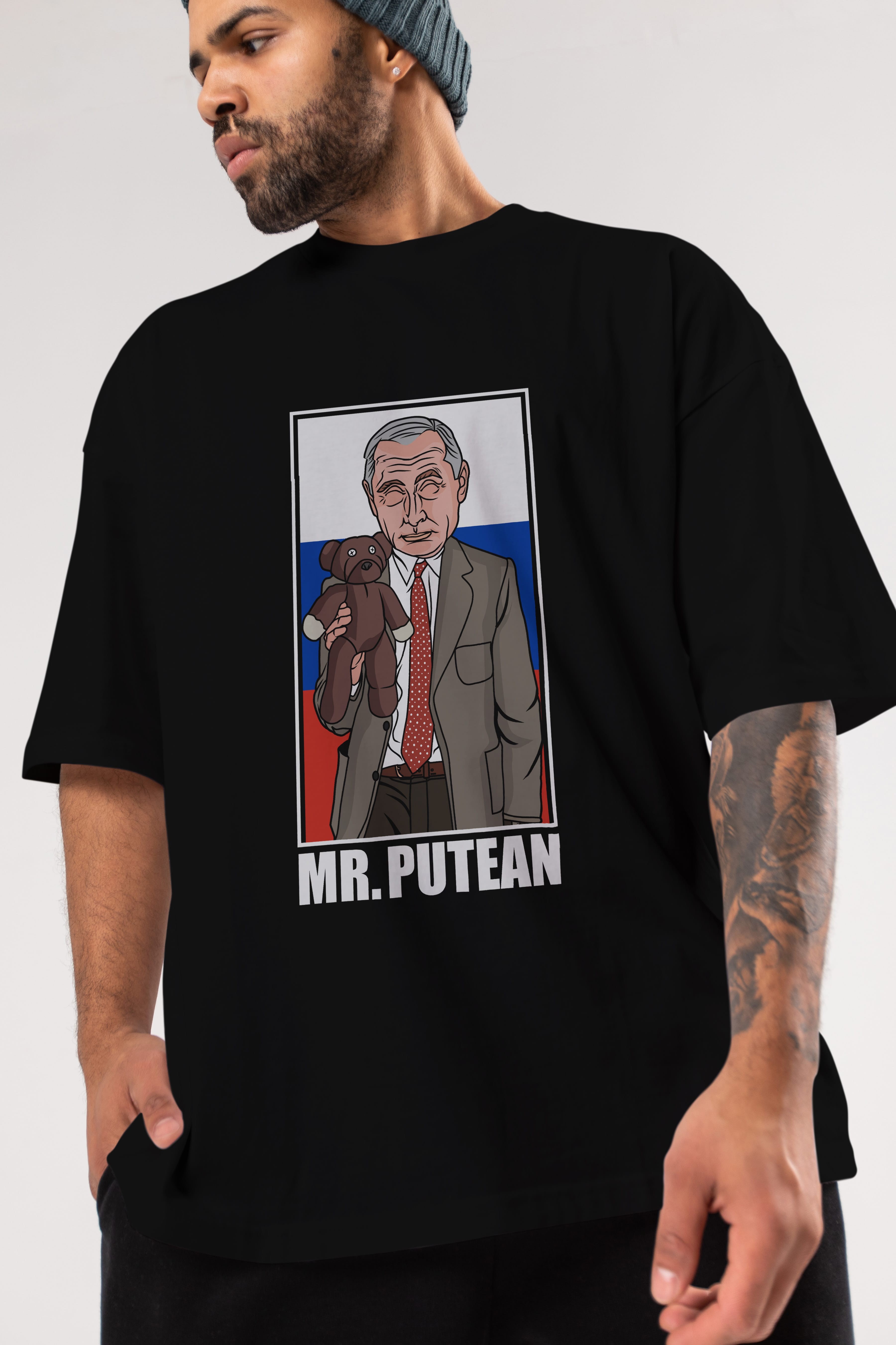 Mr Putean Ön Baskılı Oversize t-shirt Erkek Kadın Unisex %100 Pamuk tişort