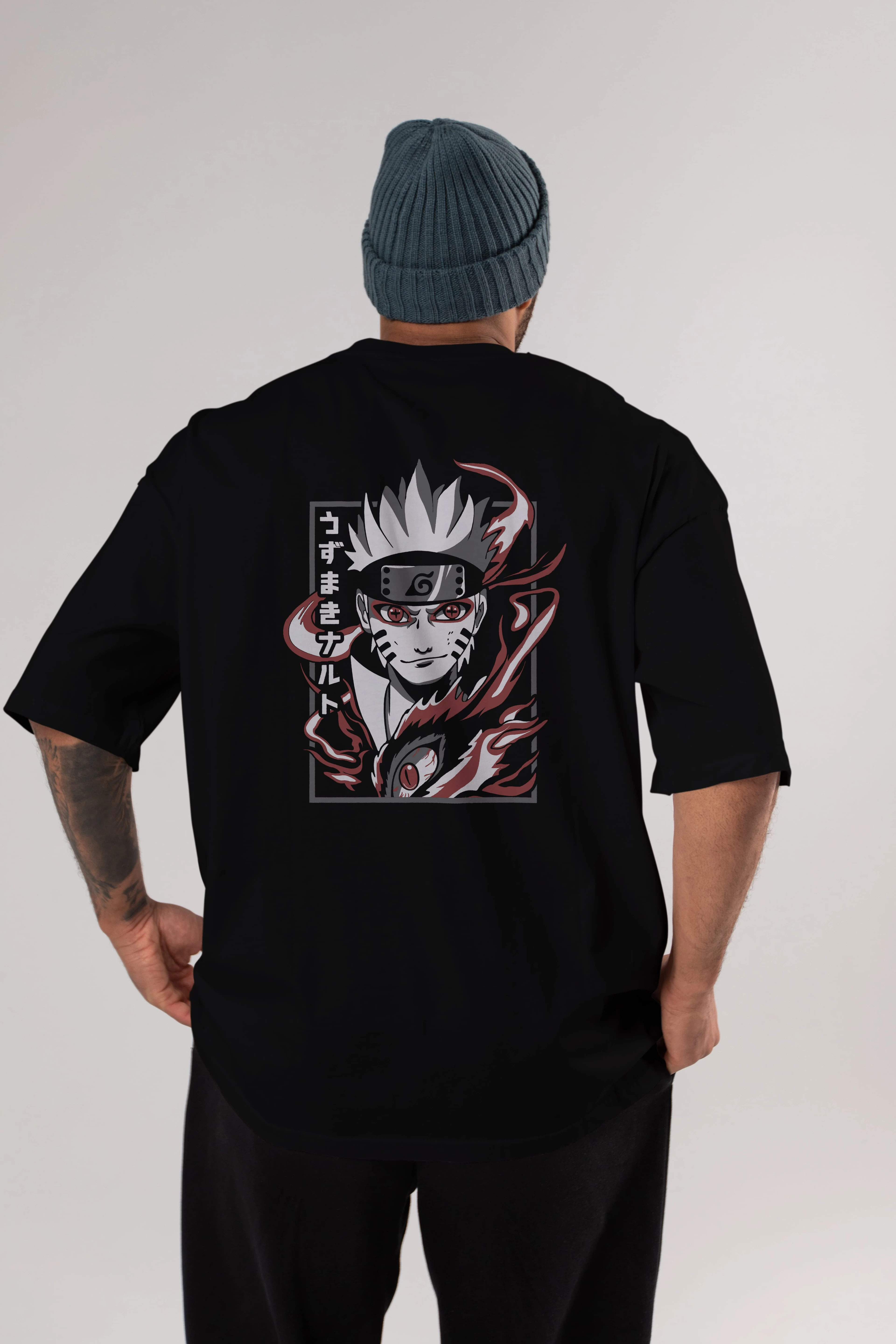 NarutoMod Anime Arka Baskılı Oversize t-shirt Erkek Kadın Unisex