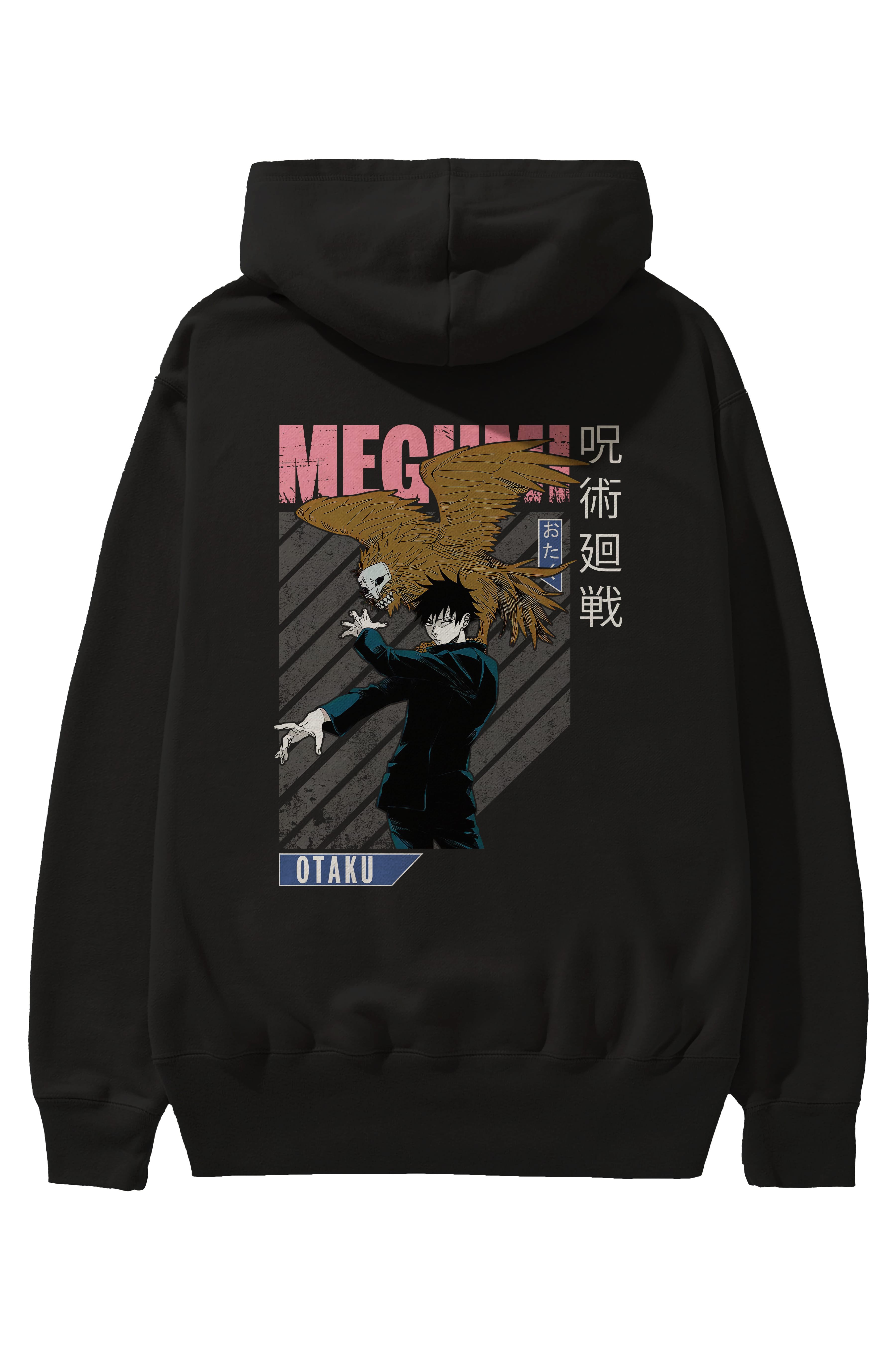 Megumi Fushiguro 2 Anime Arka Baskılı Hoodie Oversize Kapüşonlu Sweatshirt Erkek Kadın Unisex