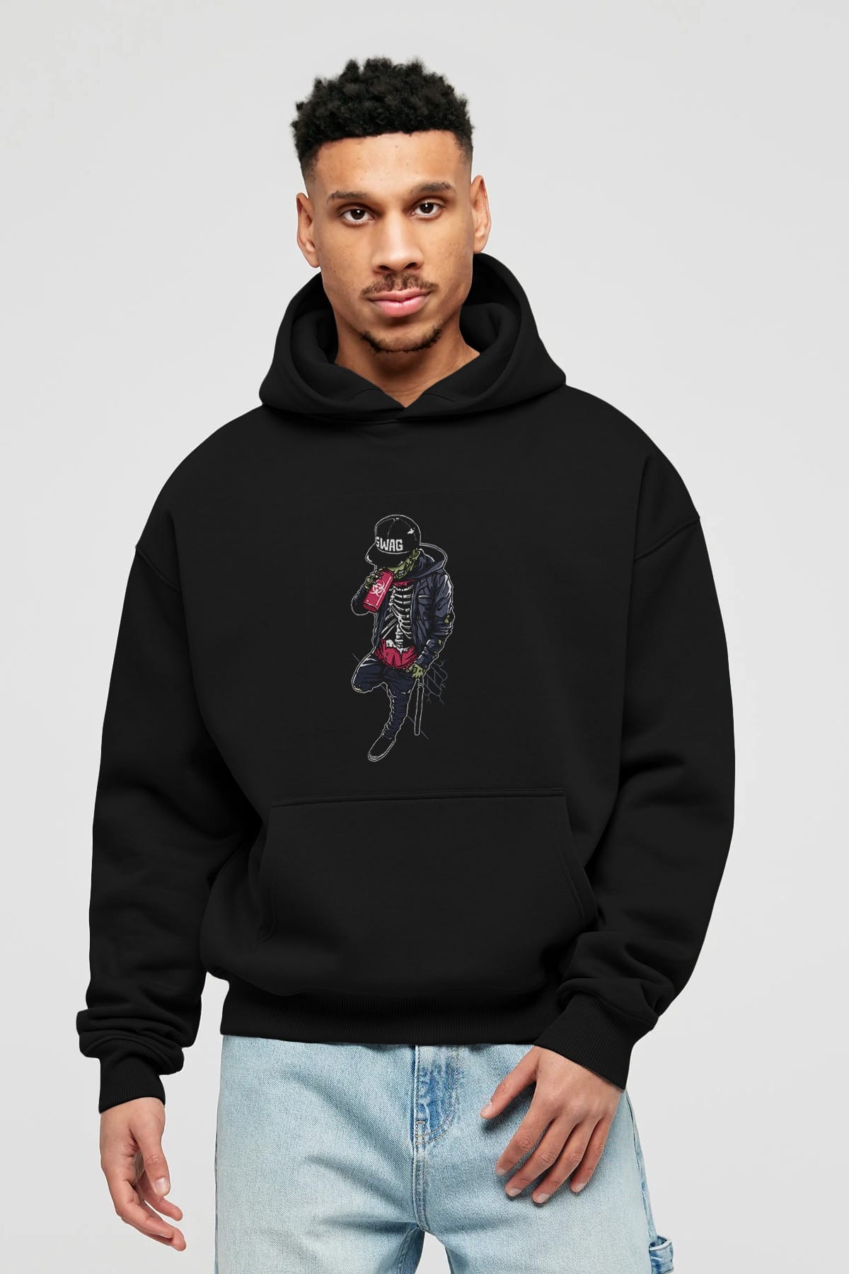 Zombie Swag Ön Baskılı Hoodie Oversize Kapüşonlu Sweatshirt Erkek Kadın Unisex