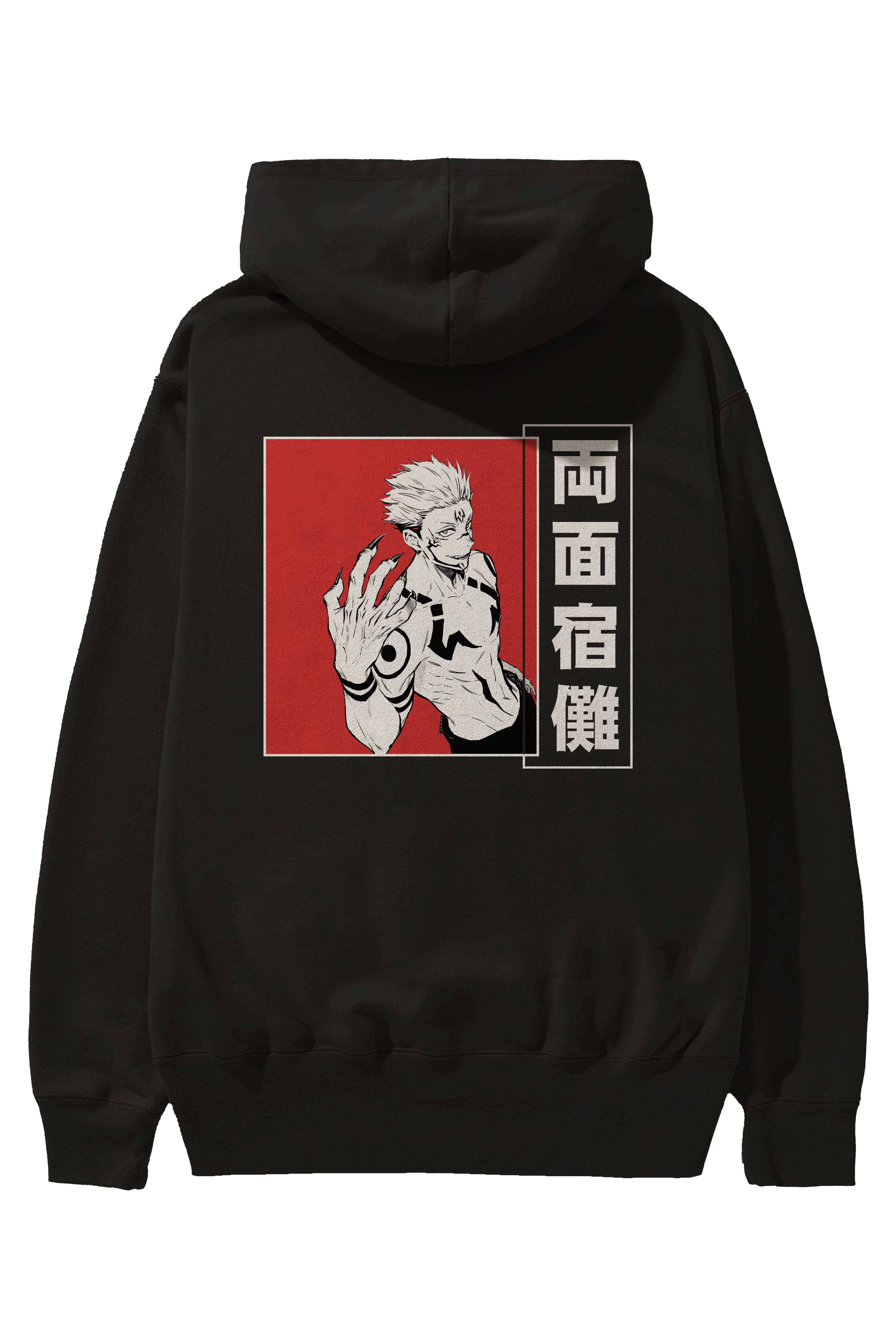 Sukuna Ryoumen 2 Anime Arka Baskılı Hoodie Oversize Kapüşonlu Sweatshirt Erkek Kadın Unisex
