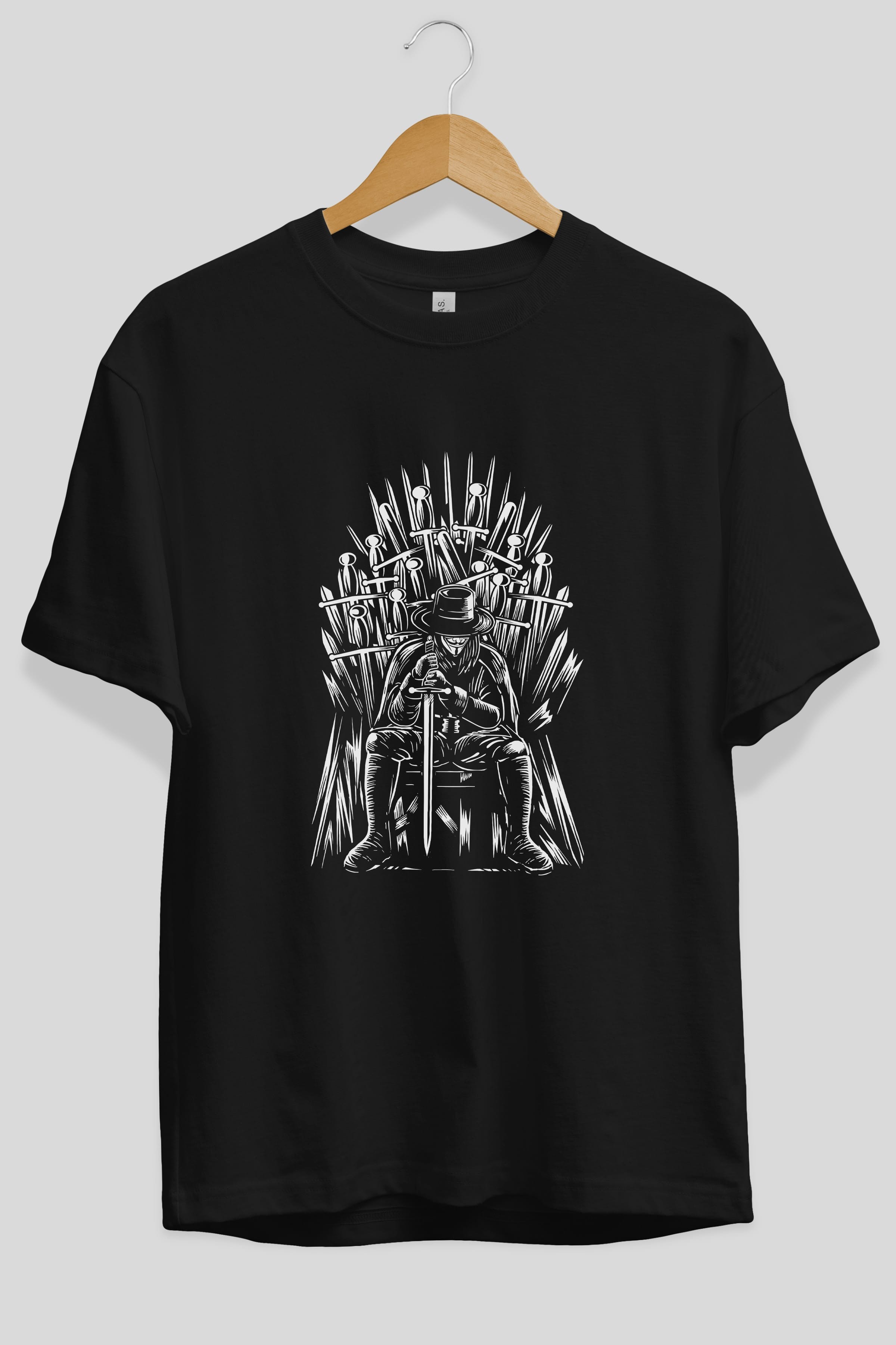 The Thrones Of Vendetta Ön Baskılı Oversize t-shirt Erkek Kadın Unisex %100 Pamuk tişort