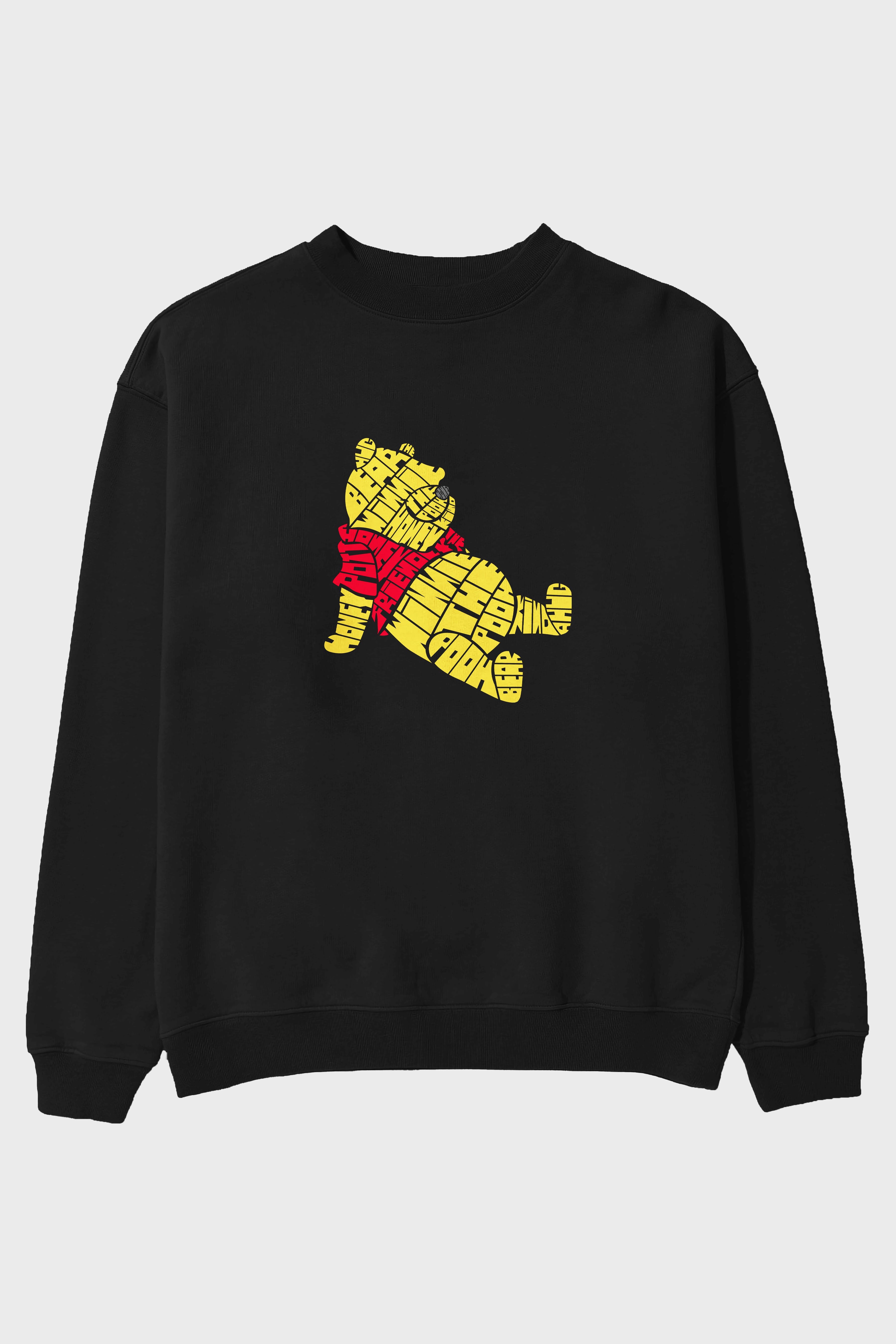 Winnie The Pooh Ön Baskılı Oversize Sweatshirt Erkek Kadın Unisex