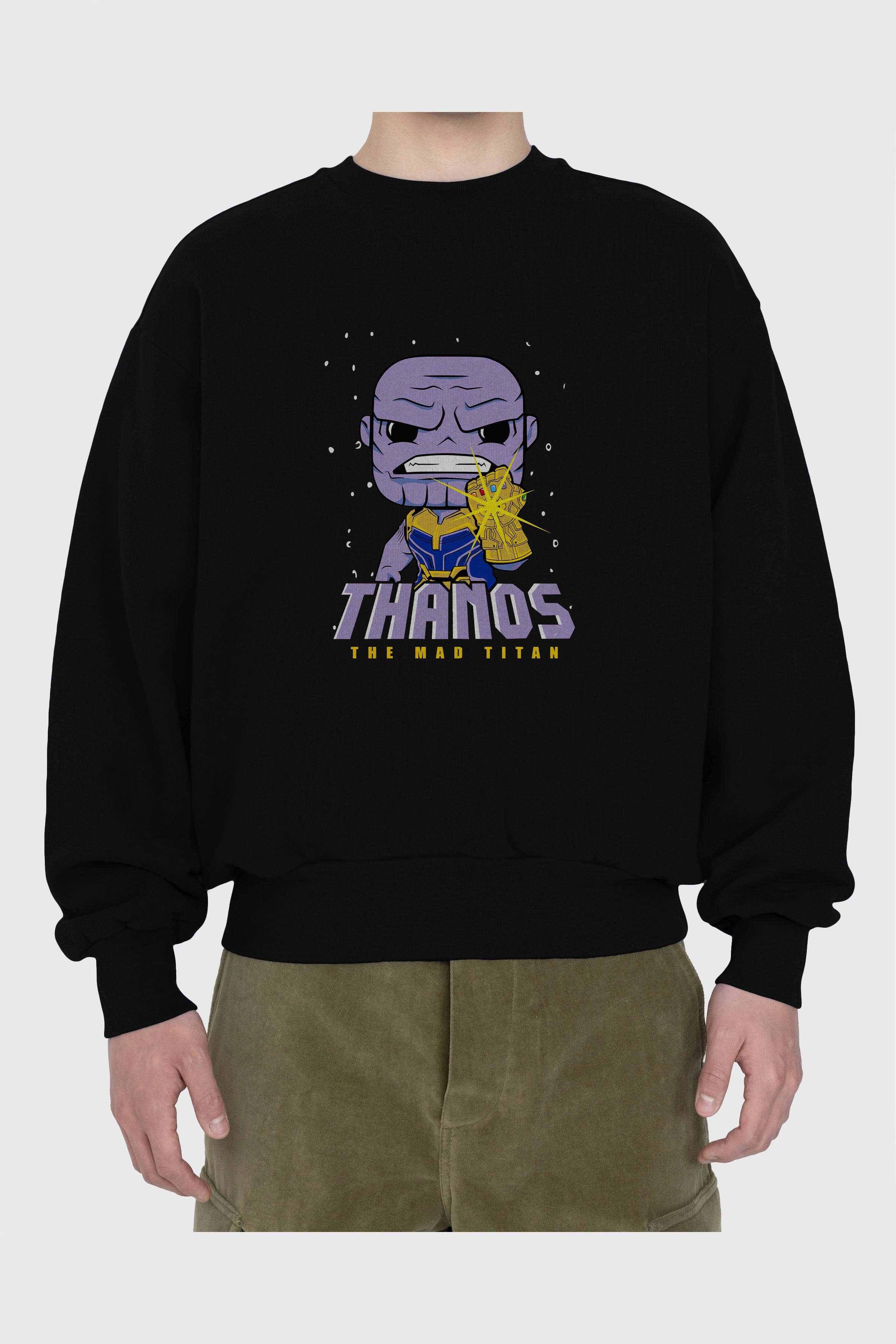 Thanos (1) Ön Baskılı Oversize Sweatshirt Erkek Kadın Unisex