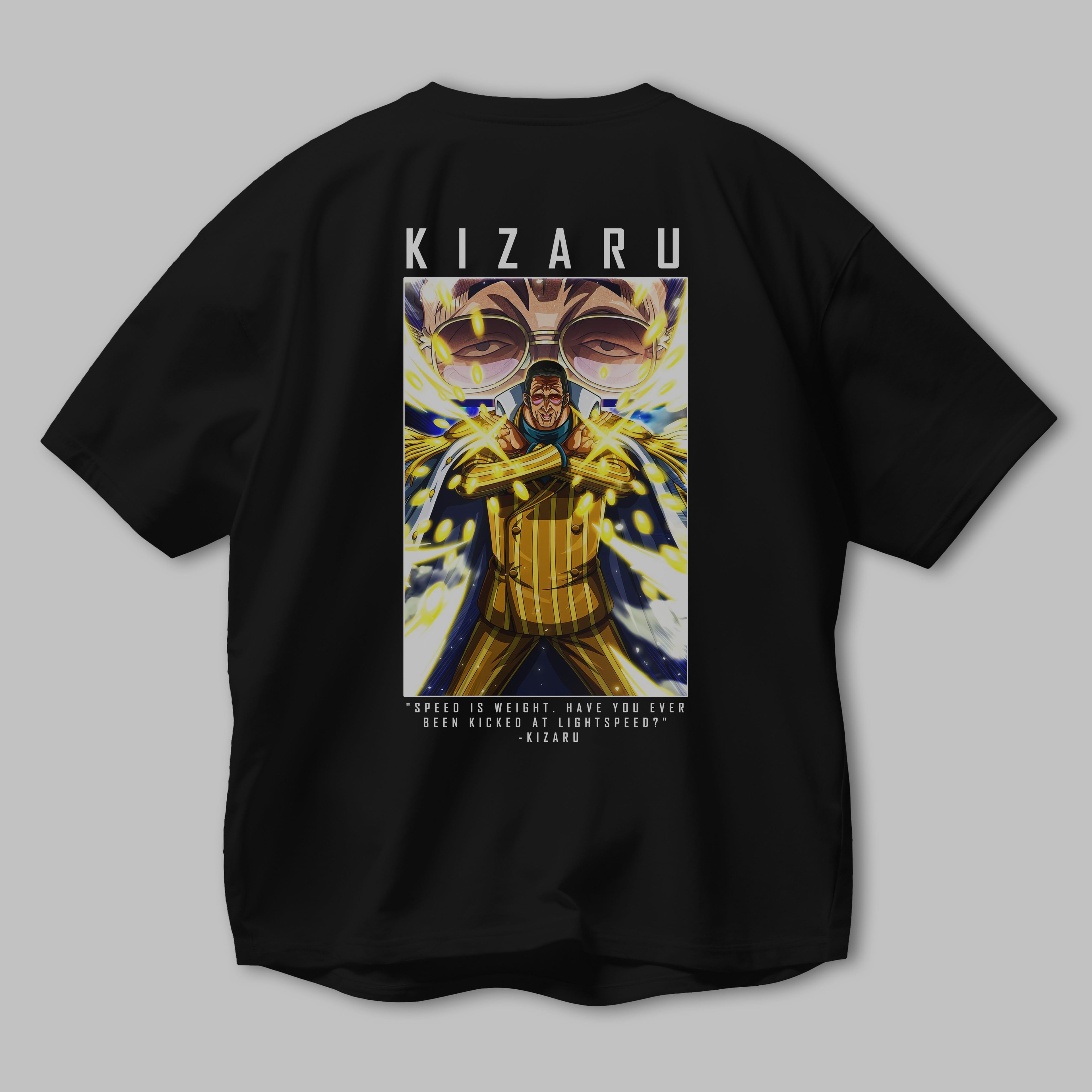 Kizaru Anime Arka Baskılı Oversize t-shirt Erkek Kadın Unisex %100 pamuk tişort