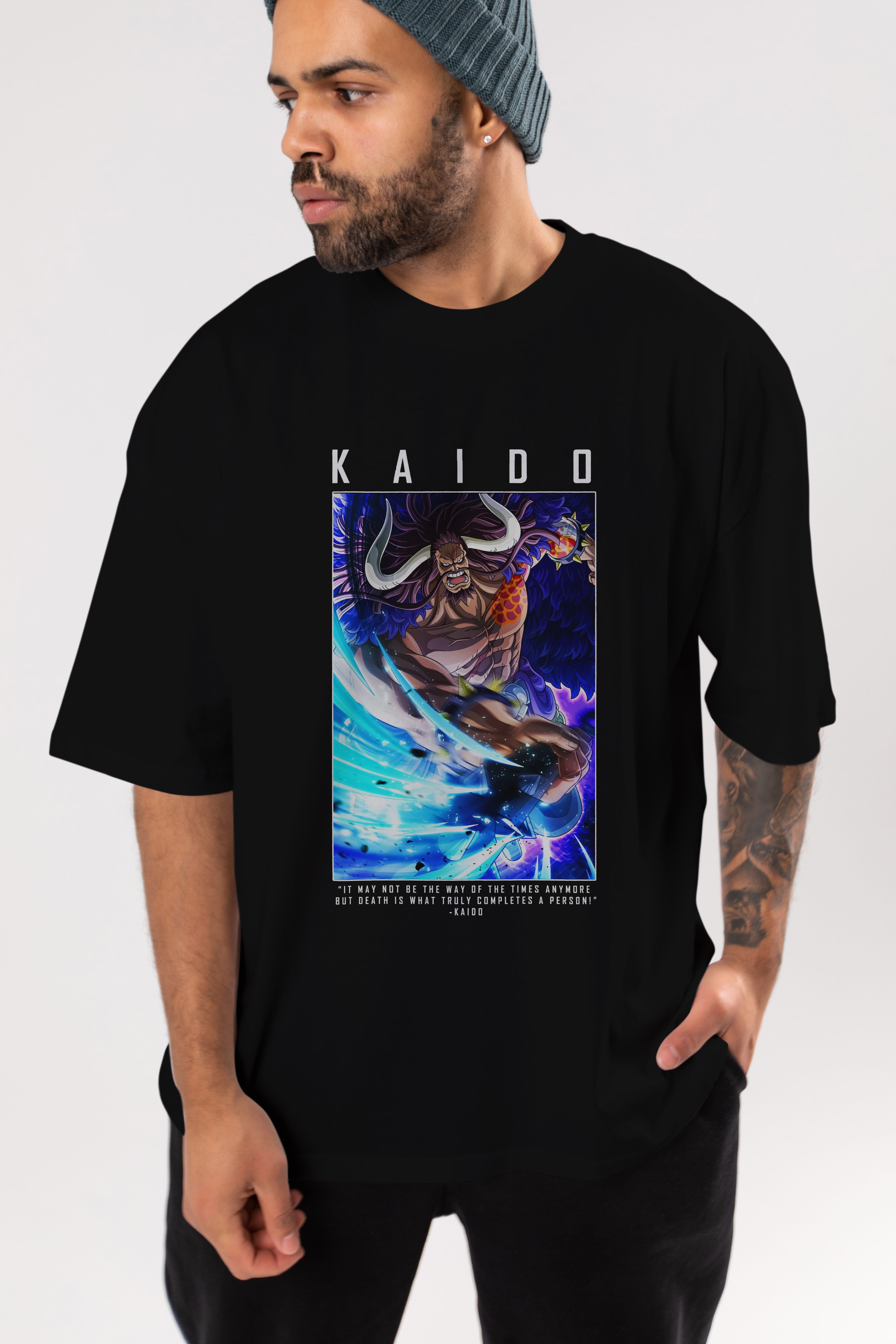 Kaido 2 Anime Ön Baskılı Oversize t-shirt Erkek Kadın Unisex